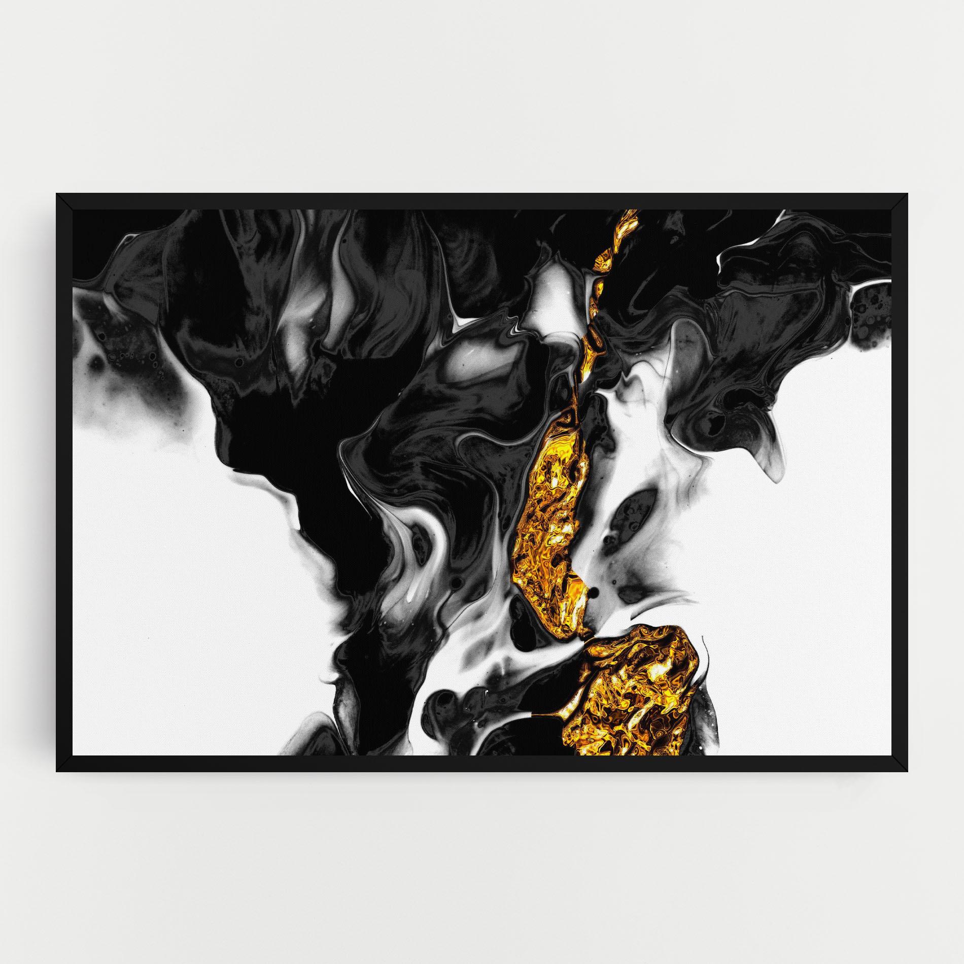 Tablou Canvas Abstract Black And Gold mockup 0