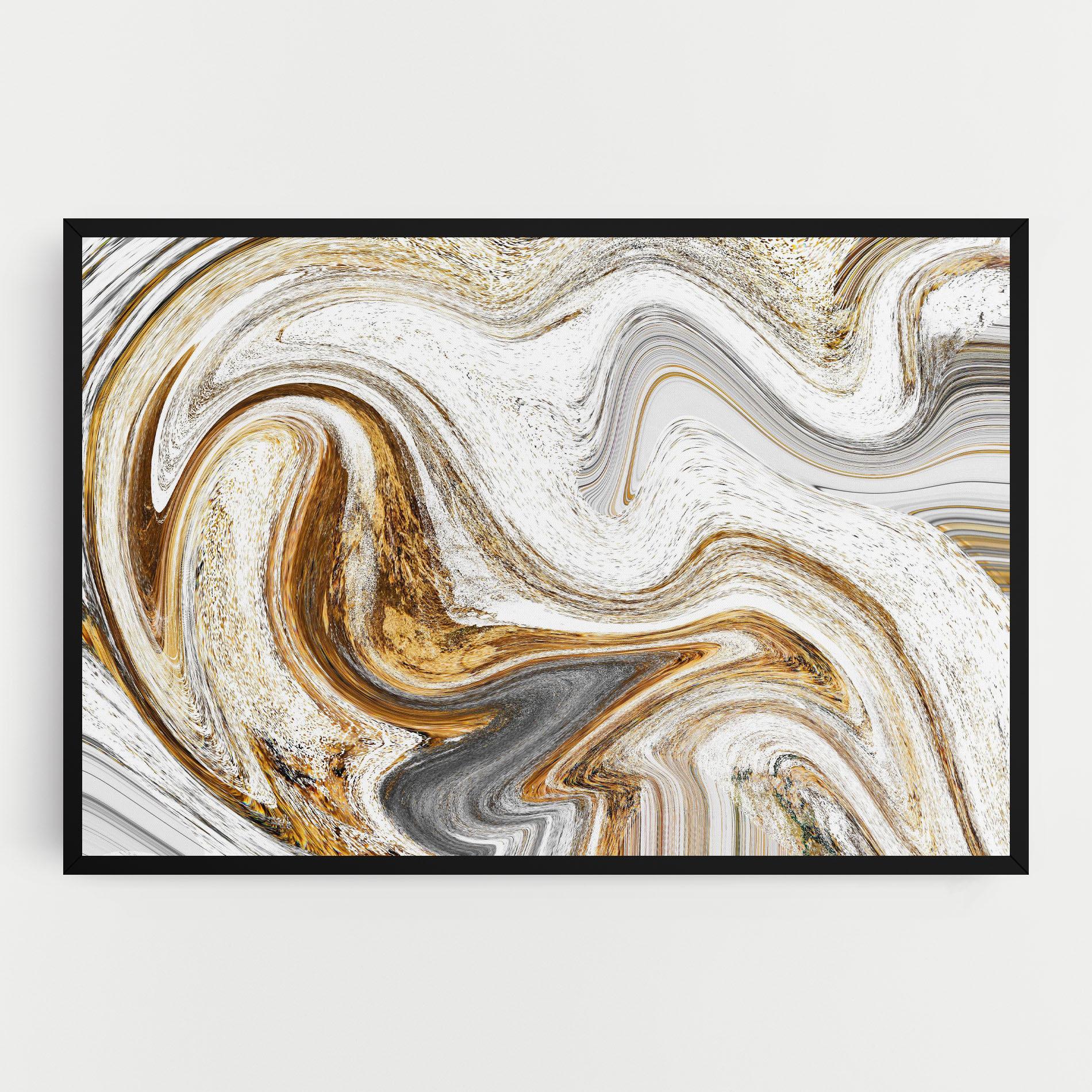 Tablou Canvas Gold White Liquid mockup 0
