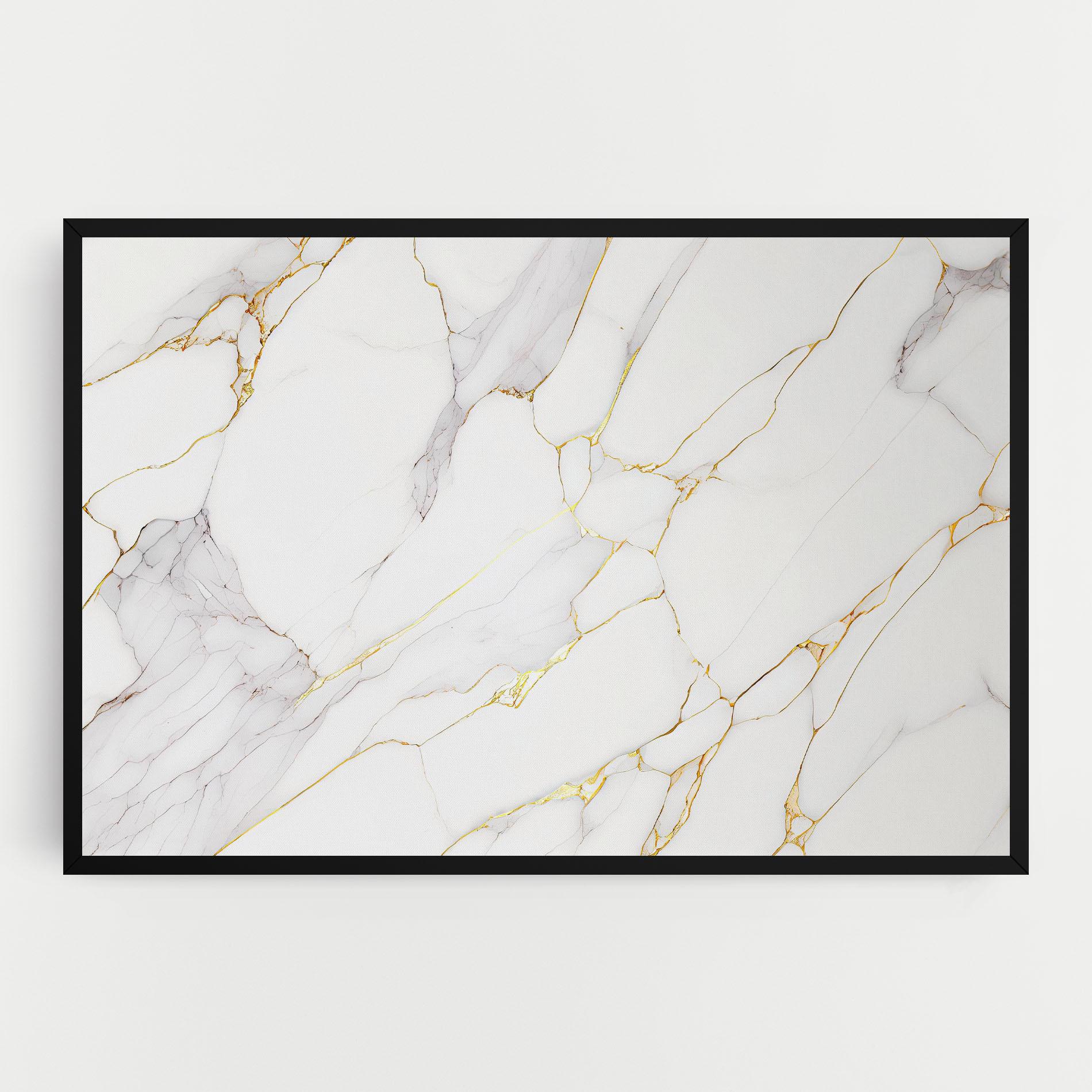 Tablou Canvas White Grey Golden Lines mockup 0