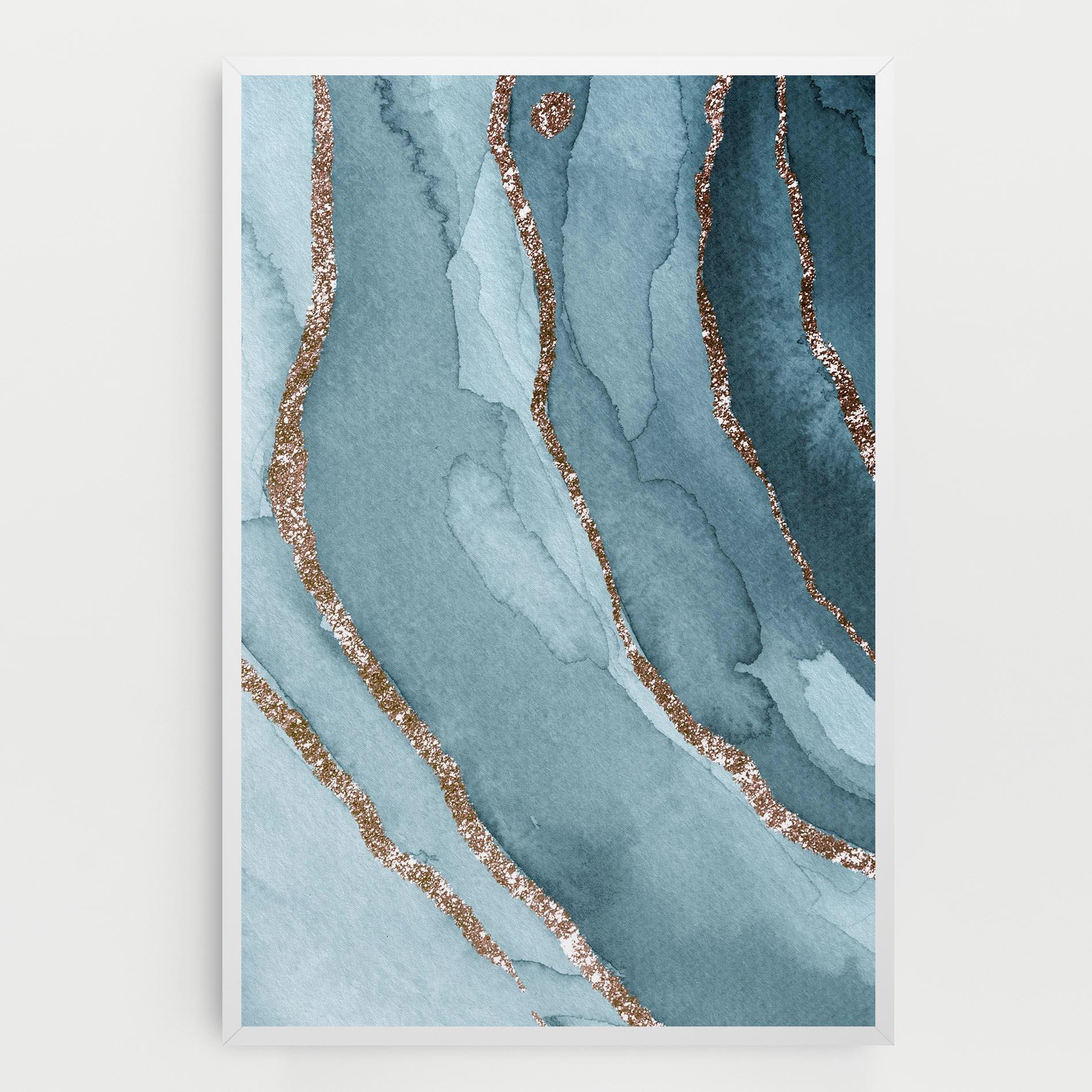 Tablou Canvas Blue Golden Glitter mockup 0