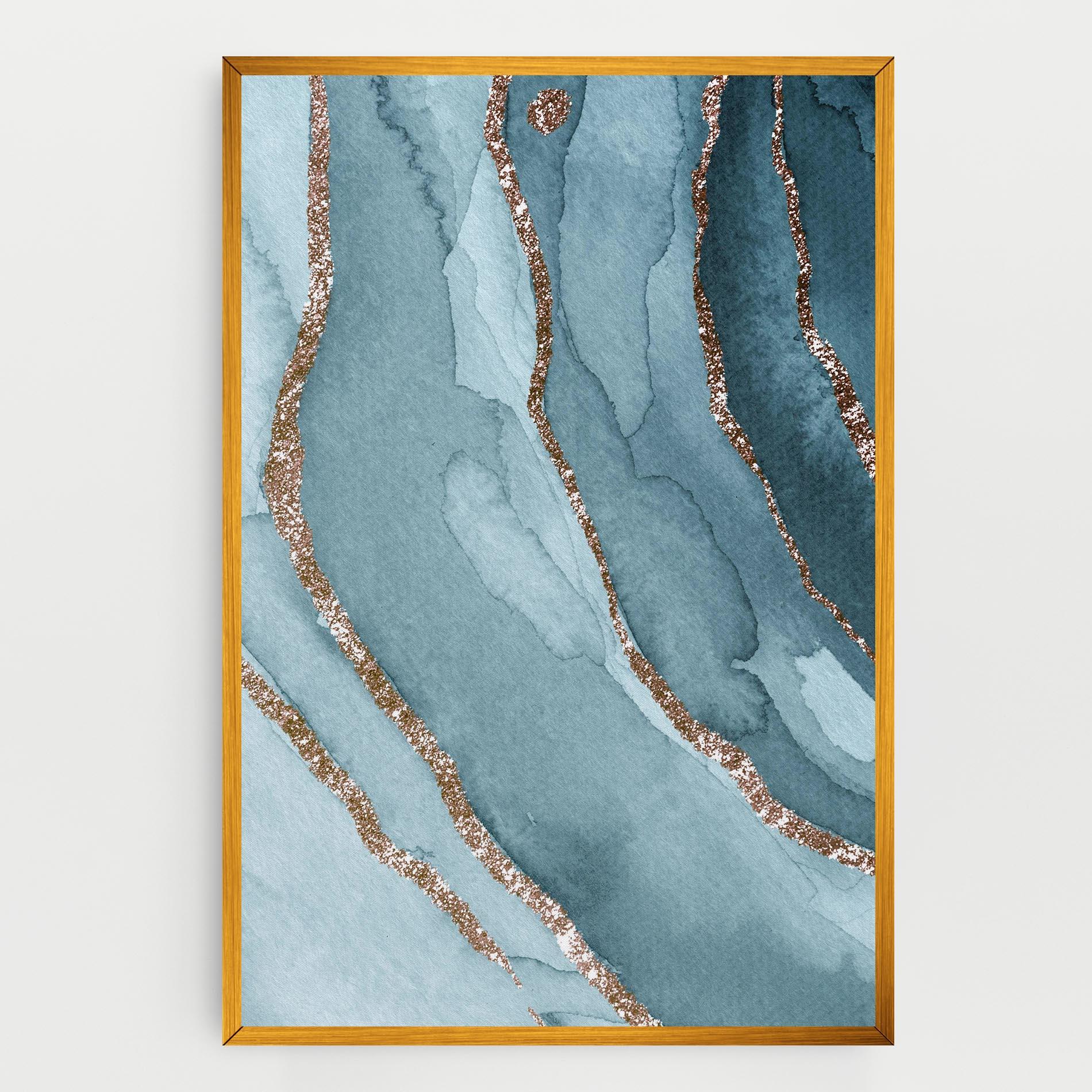 Tablou Canvas Blue Golden Glitter mockup 0