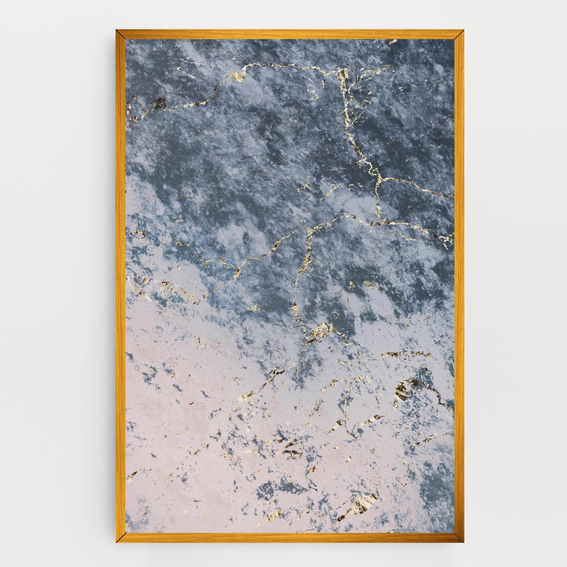 Tablou Canvas Blue Golden Lines mockup 0