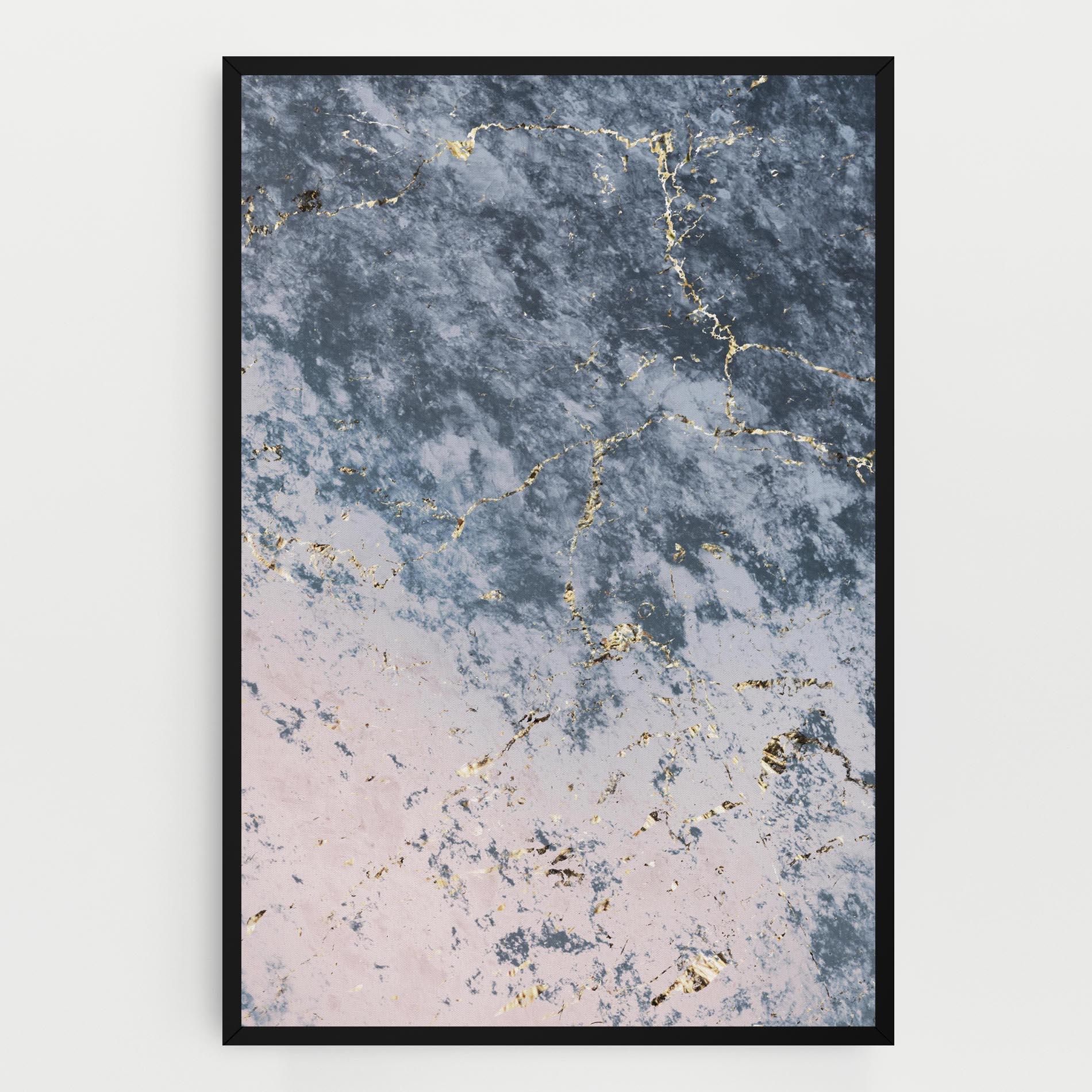 Tablou Canvas Blue Golden Lines mockup 0