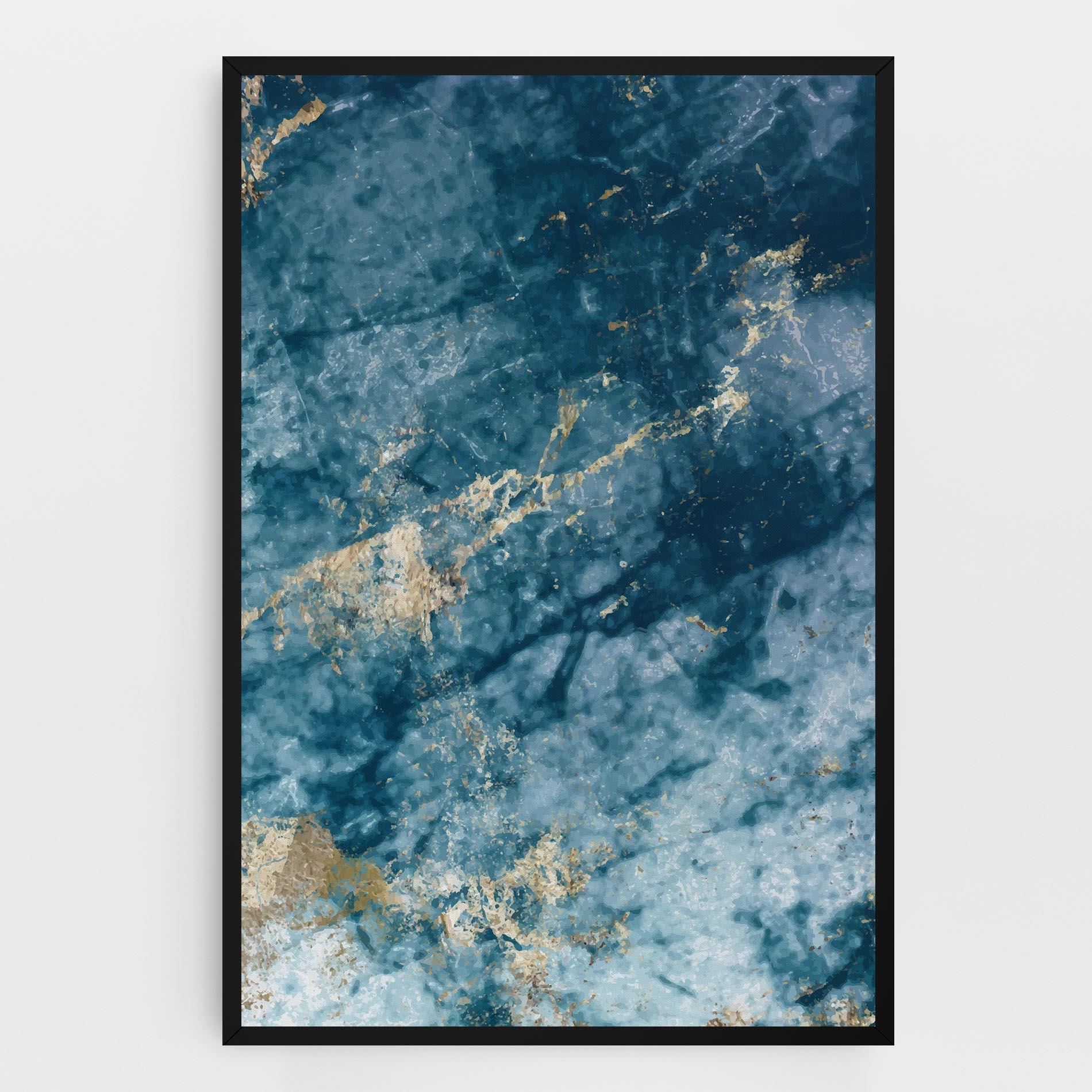 Tablou Canvas Blue Water Marble mockup 0