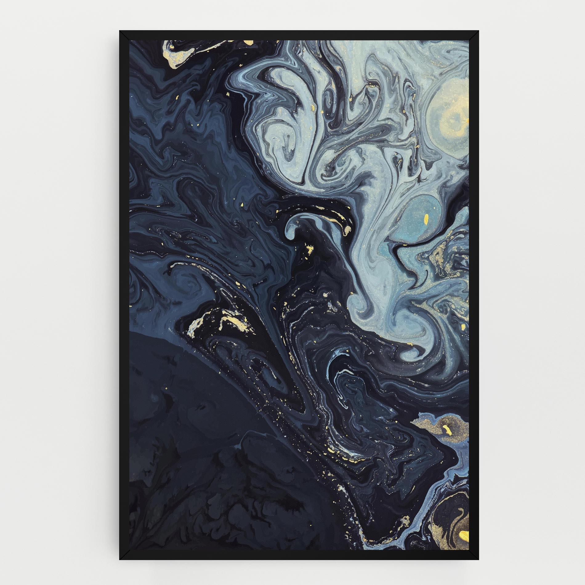 Tablou Canvas Dark Blue Painting mockup 0