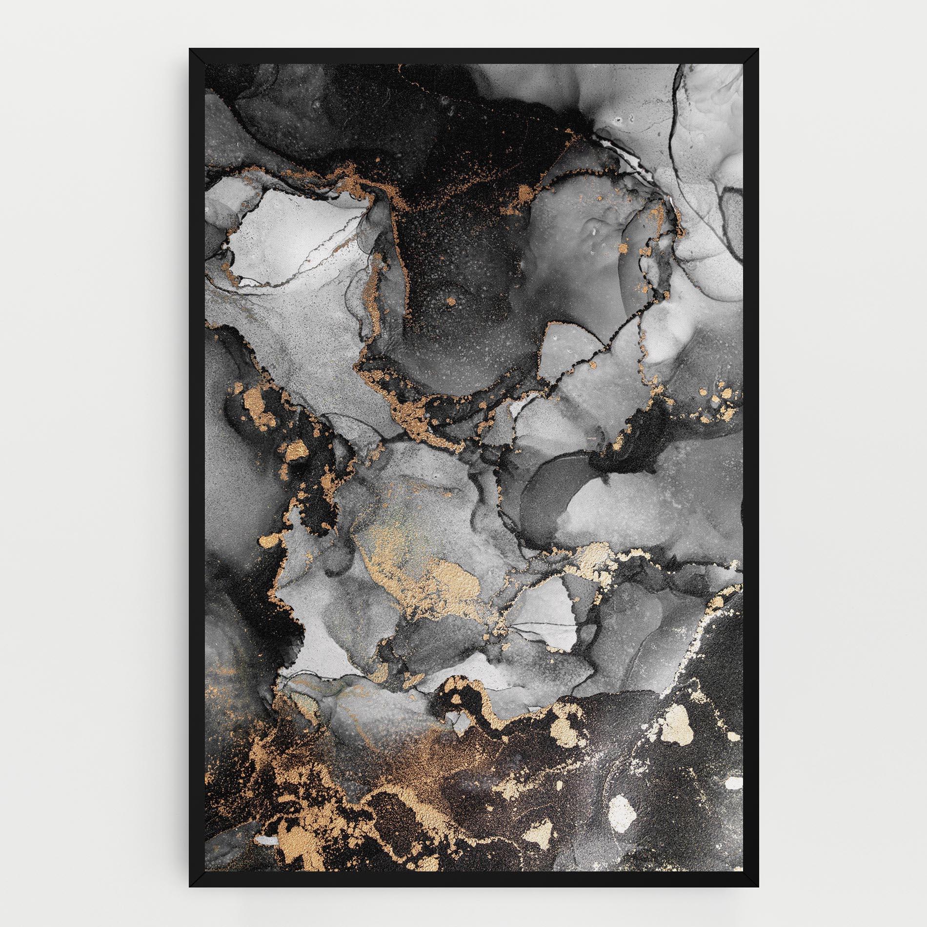 Tablou Canvas Grey Gold Marble mockup 0