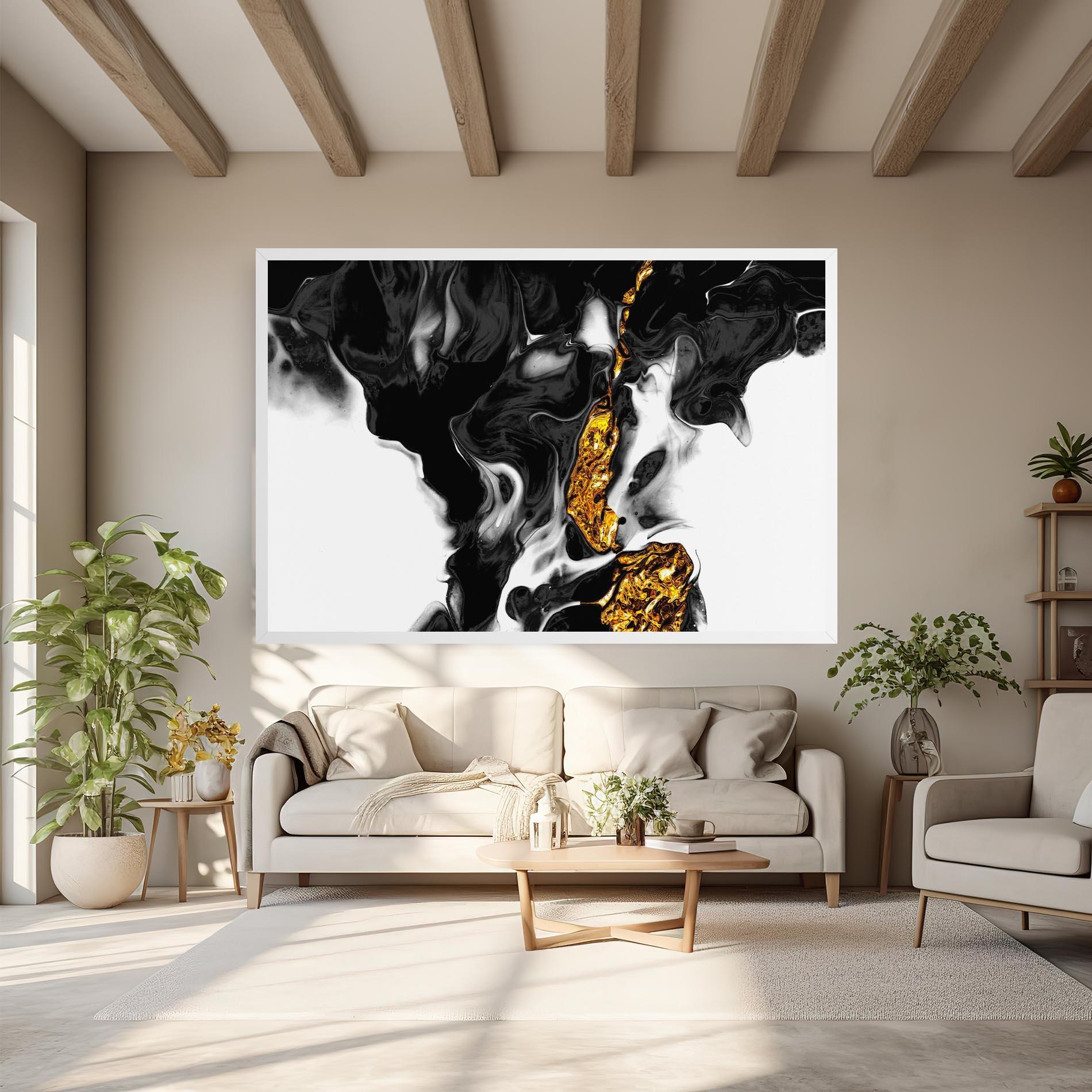 Tablou Canvas Abstract Black And Gold mockup 6