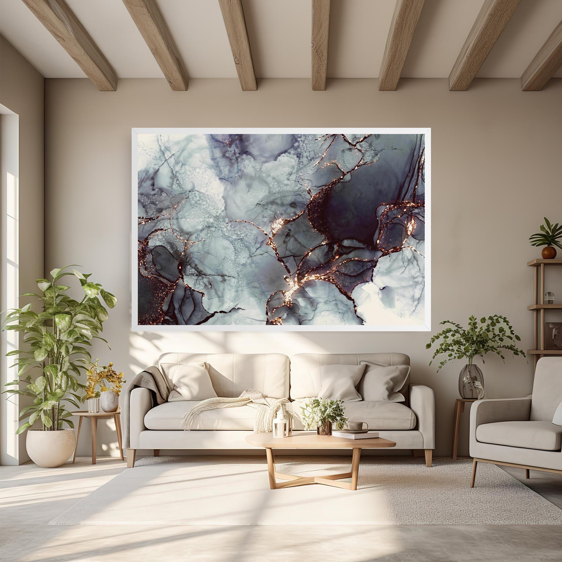 Tablou Canvas Abstract Gold Path mockup 6