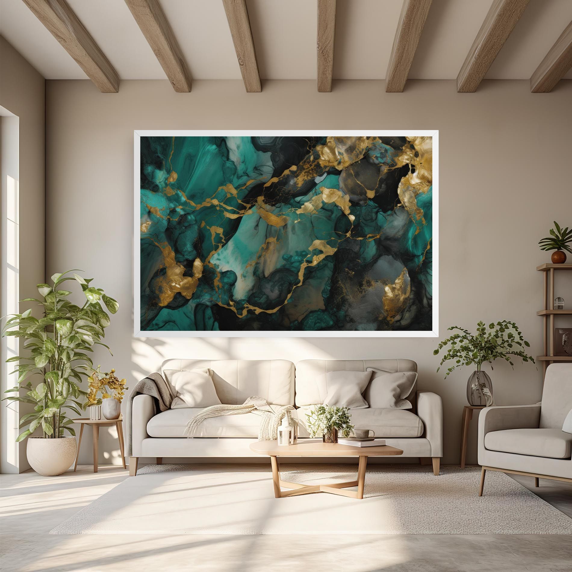 Dark Green Golden Marble mockup 6