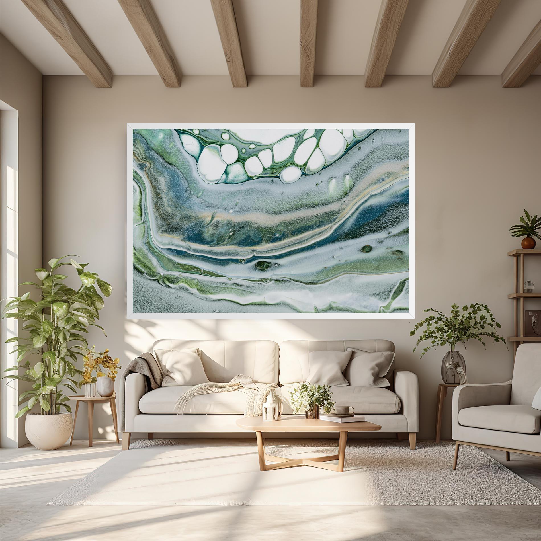 Tablou Canvas Dark Green Liquid mockup 6