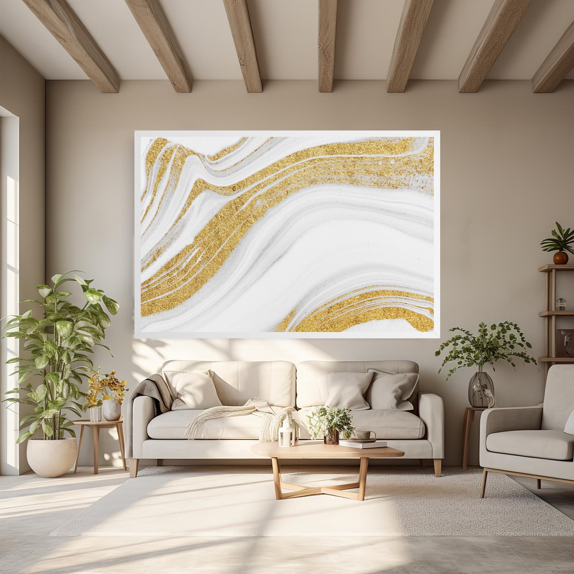 Tablou Canvas Gold Glitter Liquid mockup 6