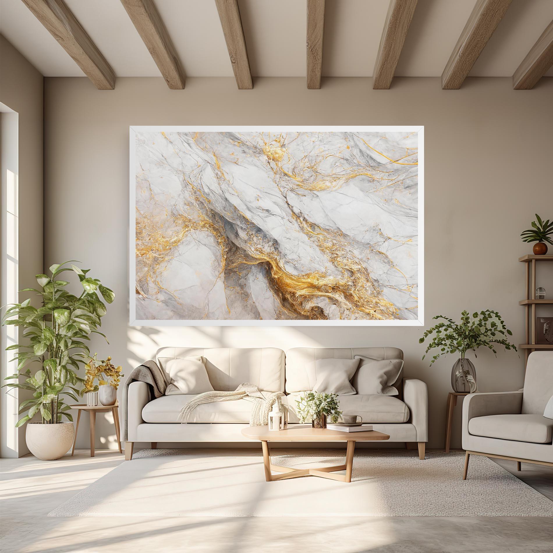 Tablou Canvas Gold Liquid Grey Marble mockup 6