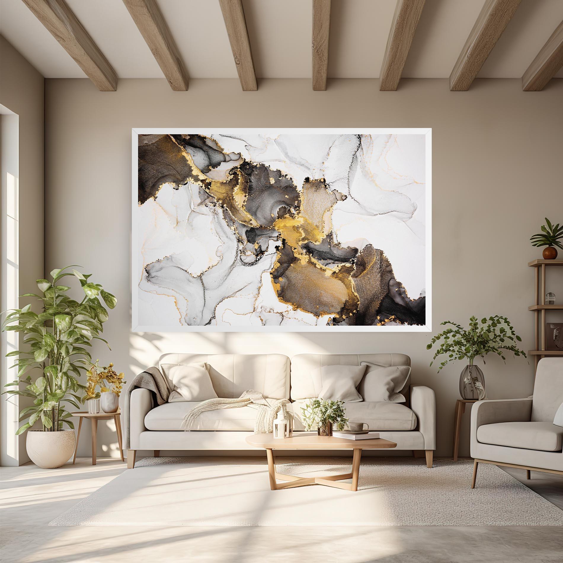 Tablou Canvas Golden Marble Shades mockup 6