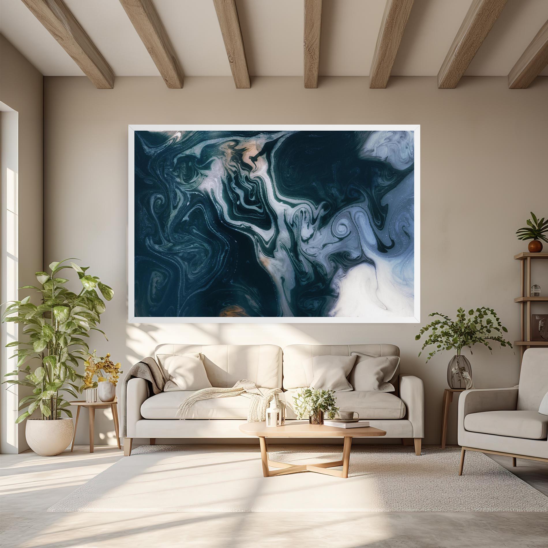 Tablou Canvas Ocean Dark Blue mockup 6