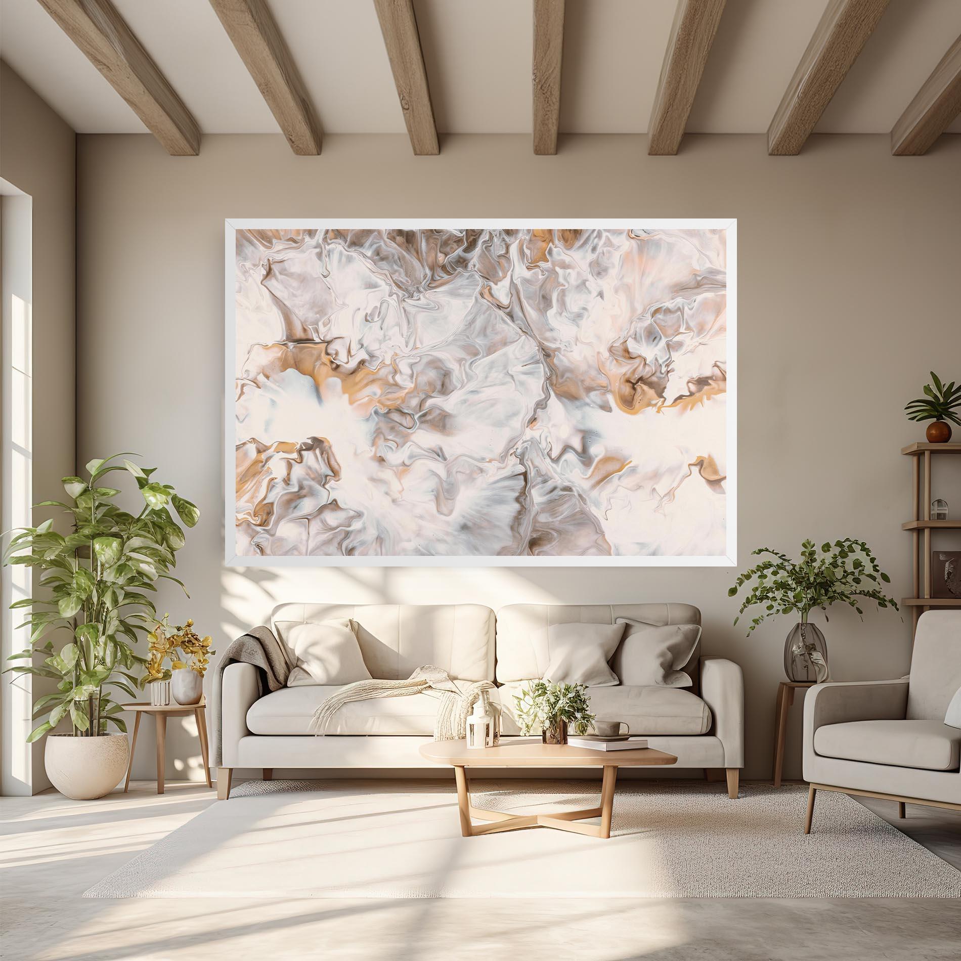 Tablou Canvas White Gold Abstract mockup 6