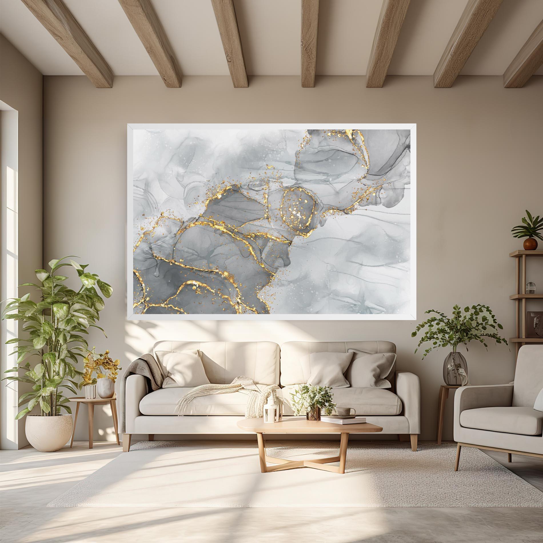 Tablou Canvas White Ink Marble mockup 6