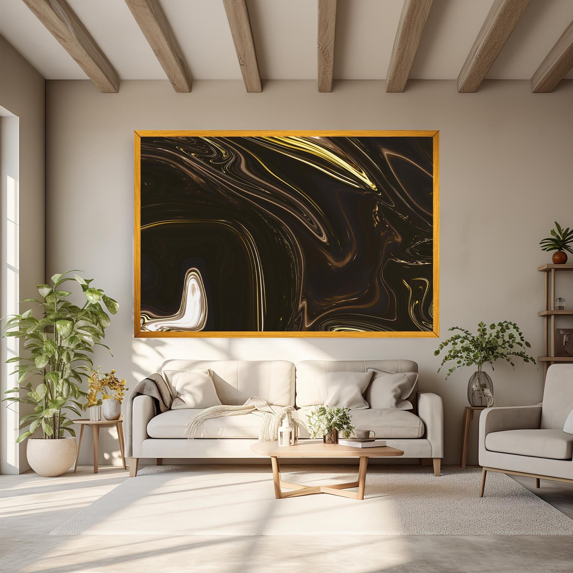 Tablou Canvas Black Gold Marble mockup 6