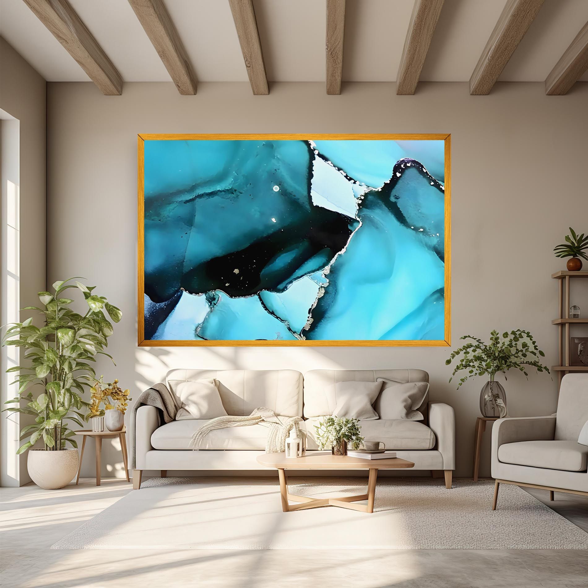 Blue Paint Marble mockup 6