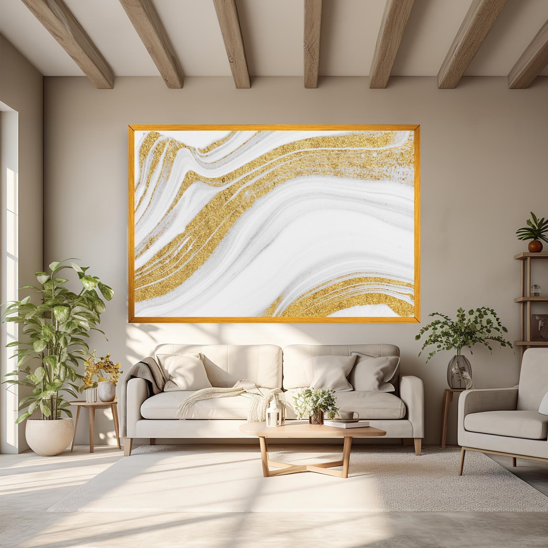 Tablou Canvas Gold Glitter Liquid mockup 6