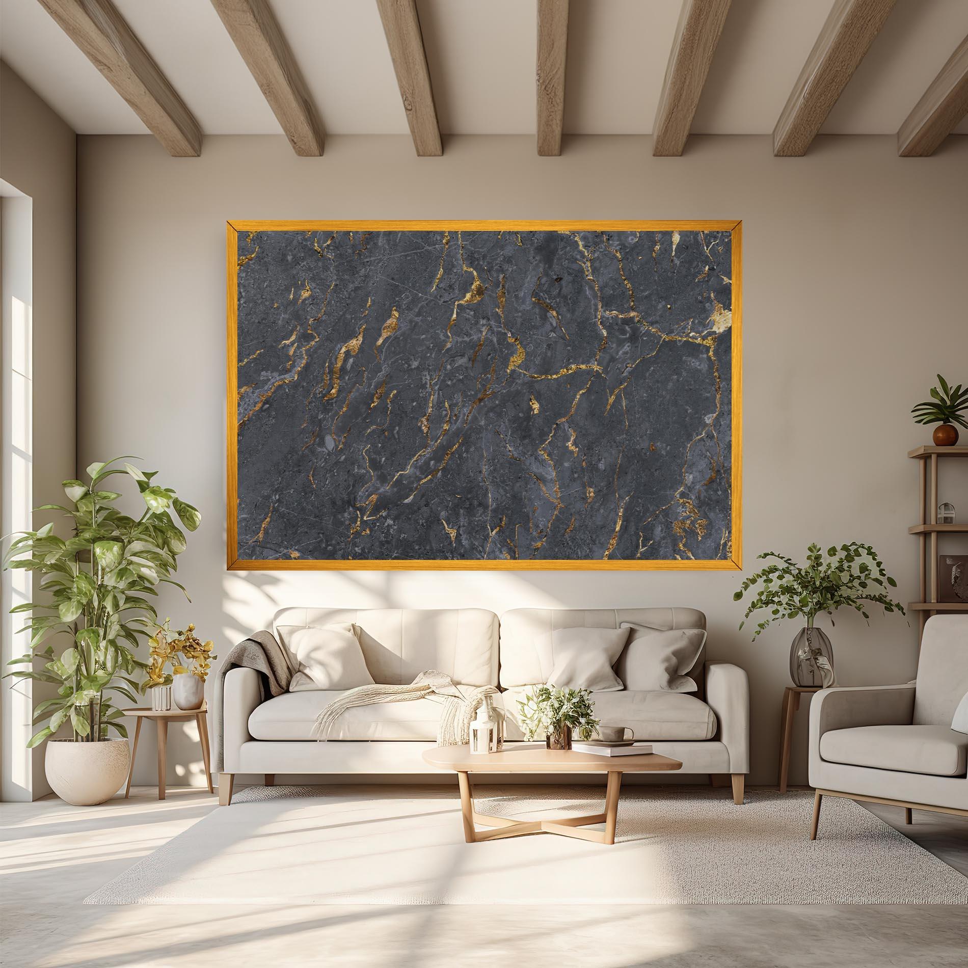 Tablou Canvas Gold Grey Marble mockup 6