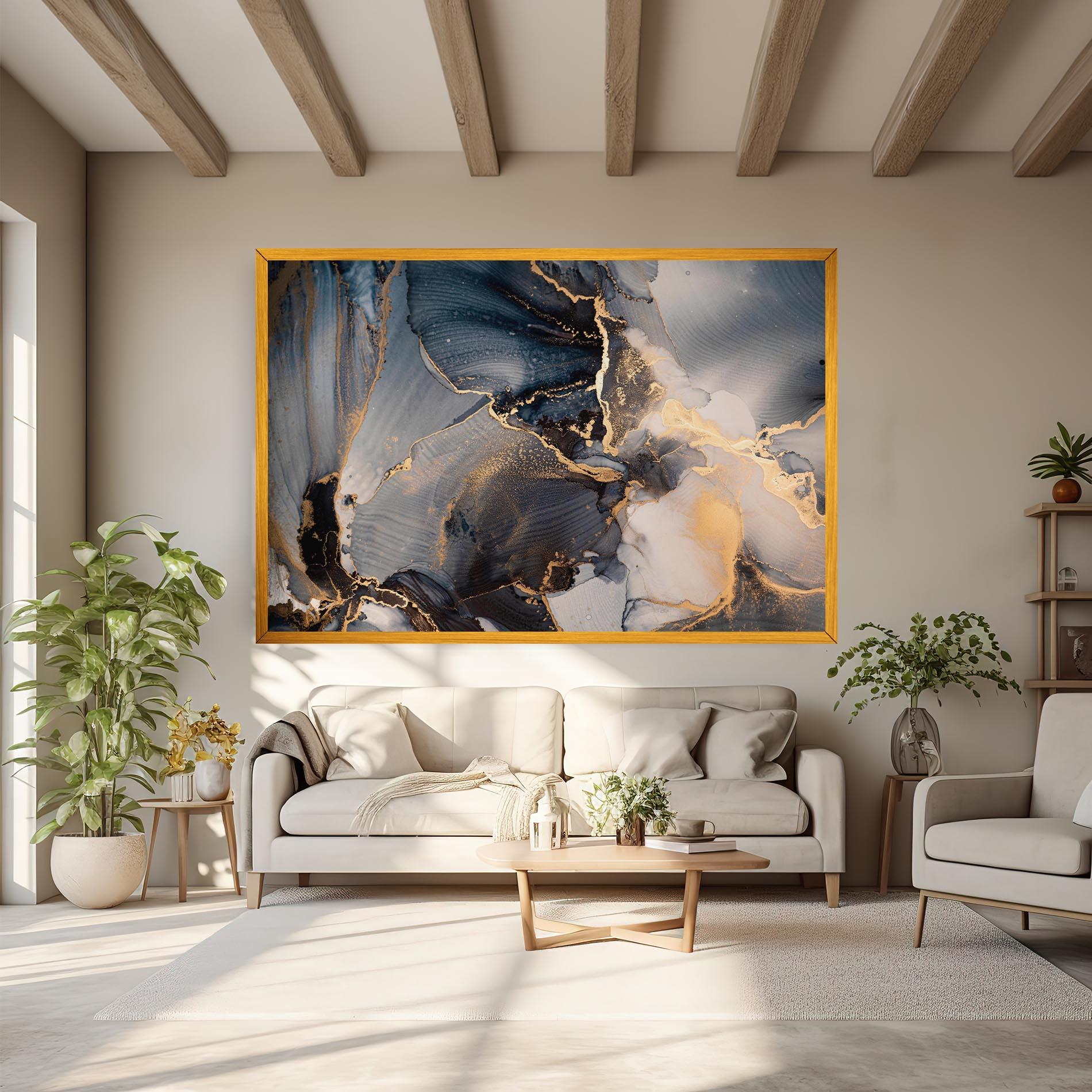 Tablou Canvas Golden Abstract Marble mockup 6