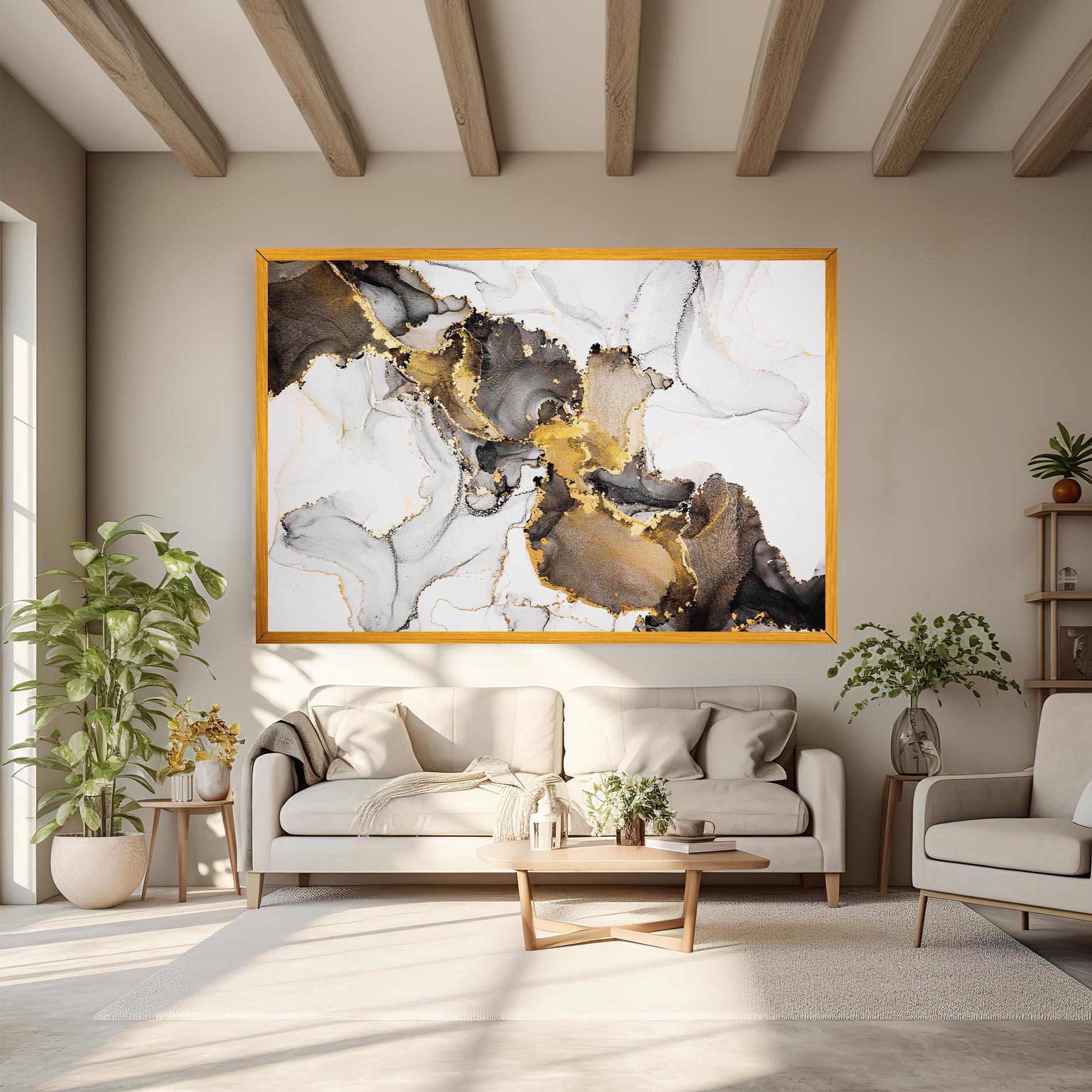 Tablou Canvas Golden Marble Shades mockup 6