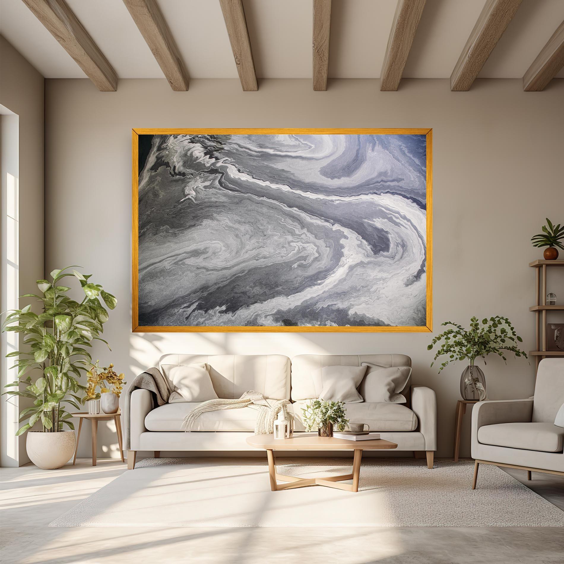 Tablou Canvas Grey Liquid Marble mockup 6