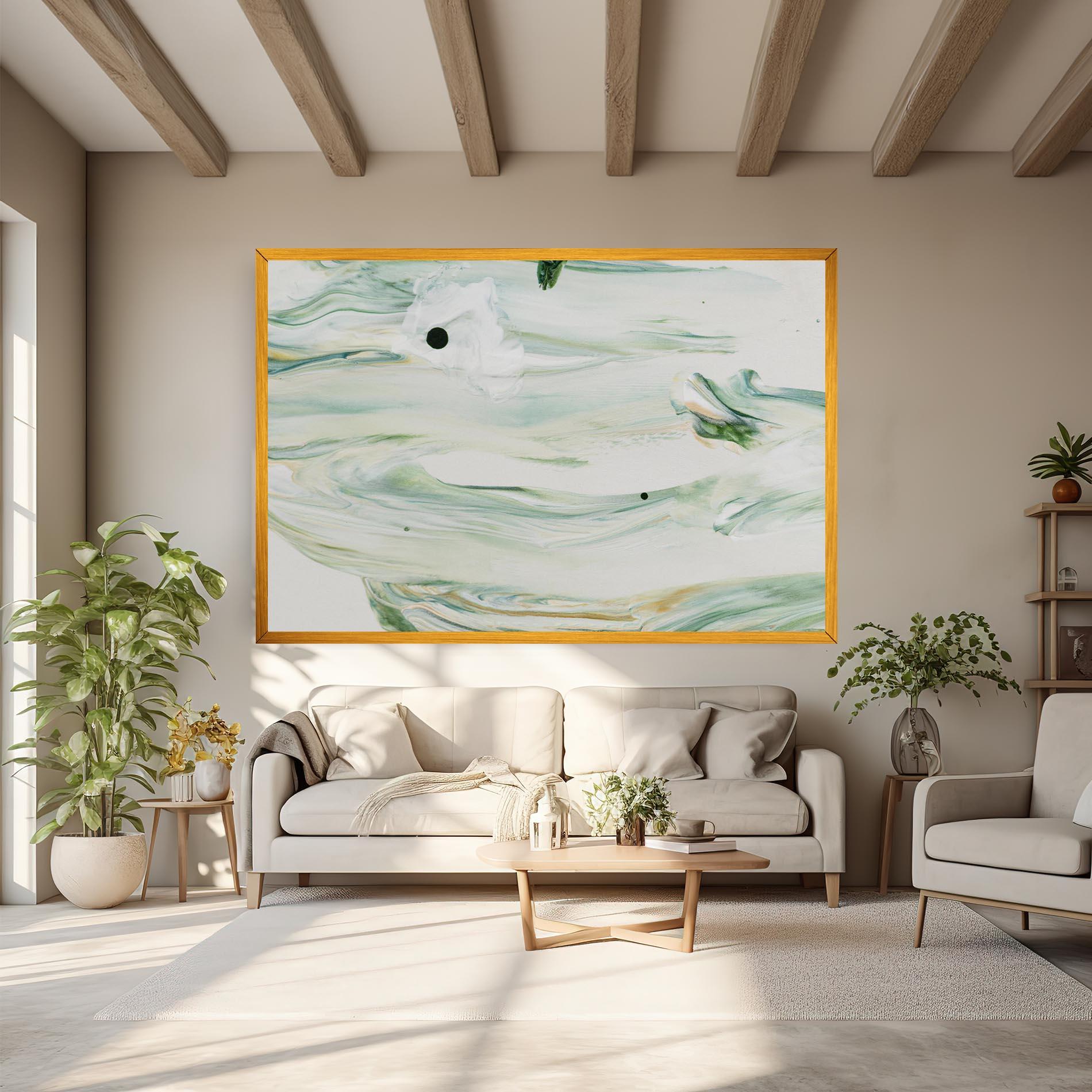 Tablou Canvas Light Green Painting mockup 6