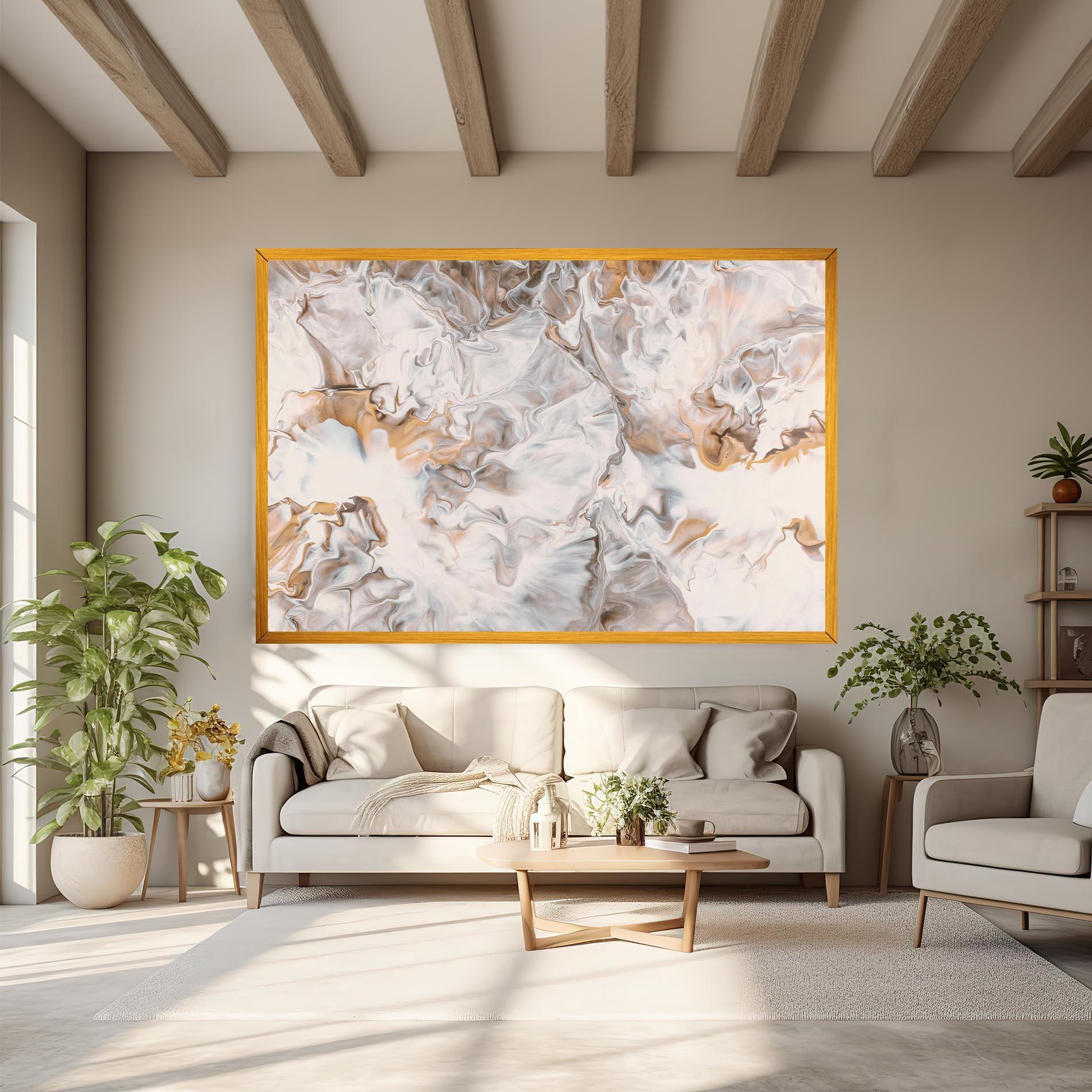 Tablou Canvas White Gold Abstract mockup 6