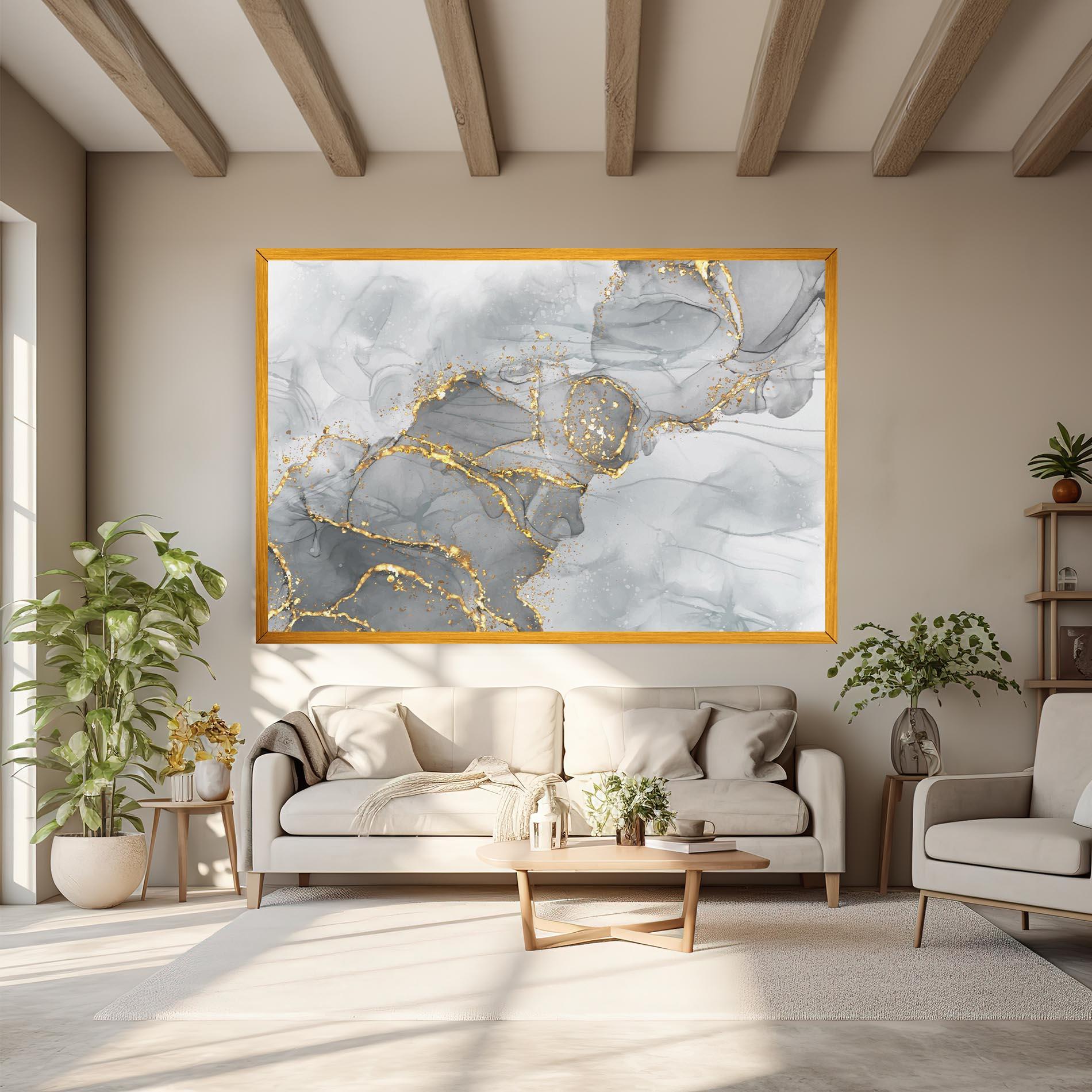 Tablou Canvas White Ink Marble mockup 6