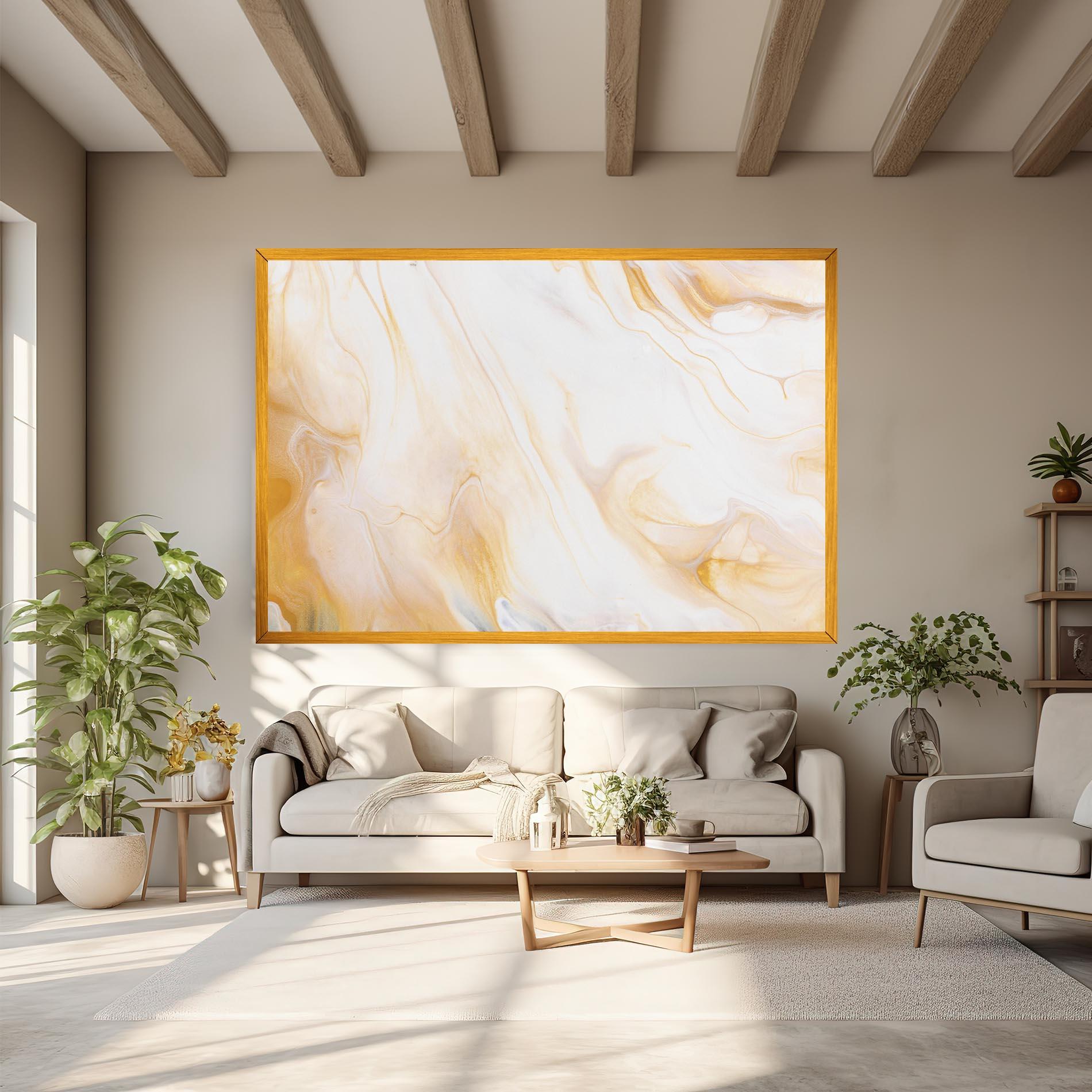 Tablou Canvas White Yellow Marble mockup 6