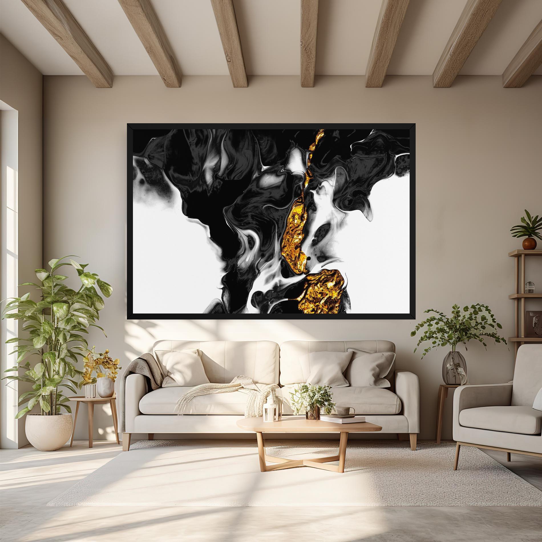 Tablou Canvas Abstract Black And Gold mockup 6