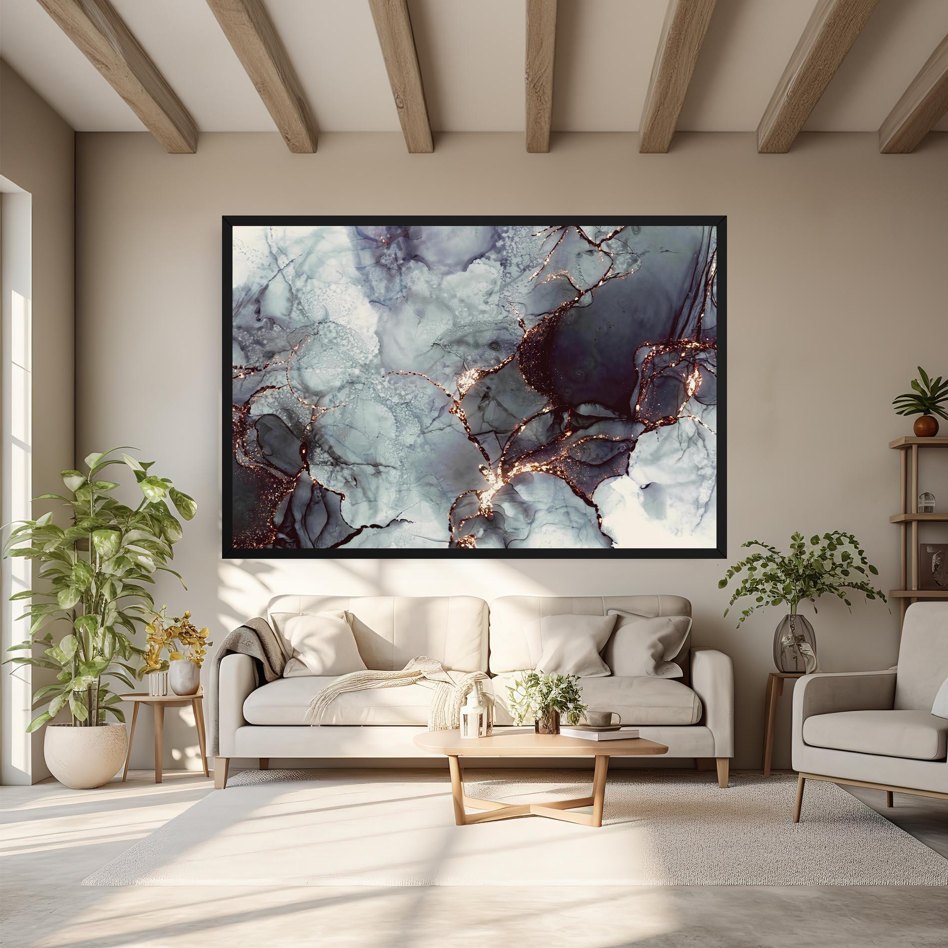 Tablou Canvas Abstract Gold Path mockup 6