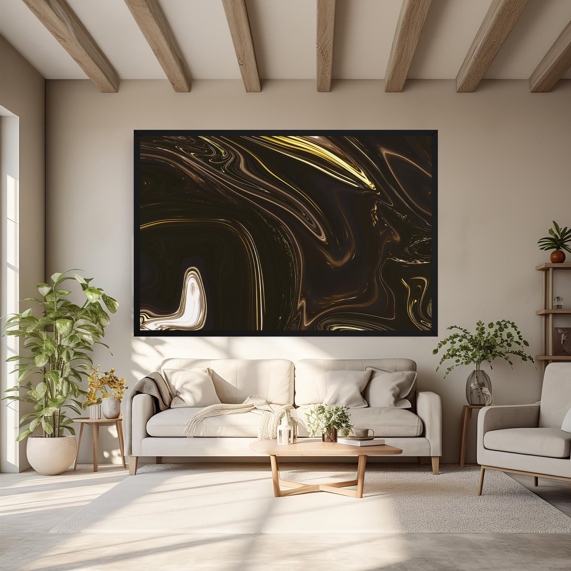 Tablou Canvas Black Gold Marble mockup 6