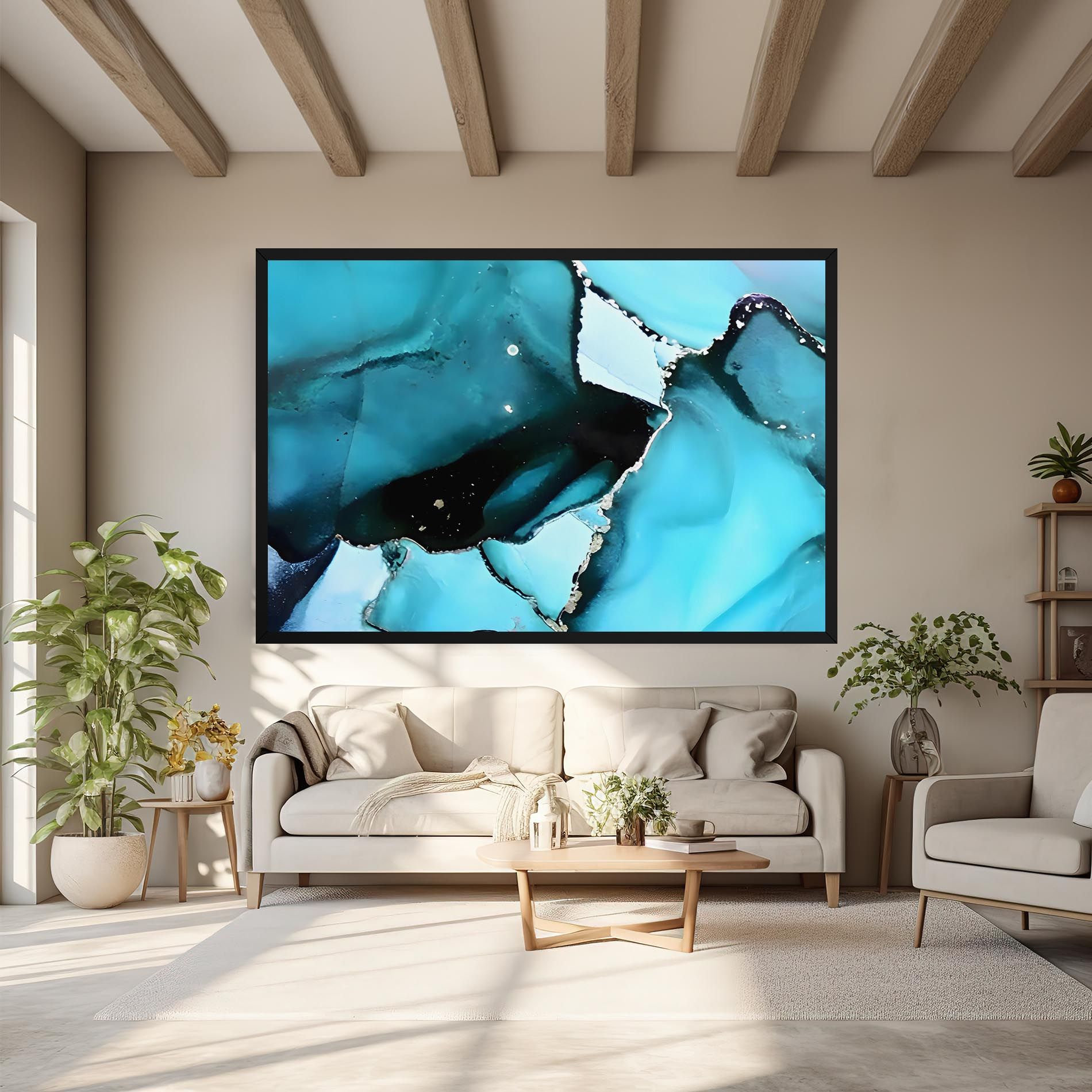 Blue Paint Marble mockup 6