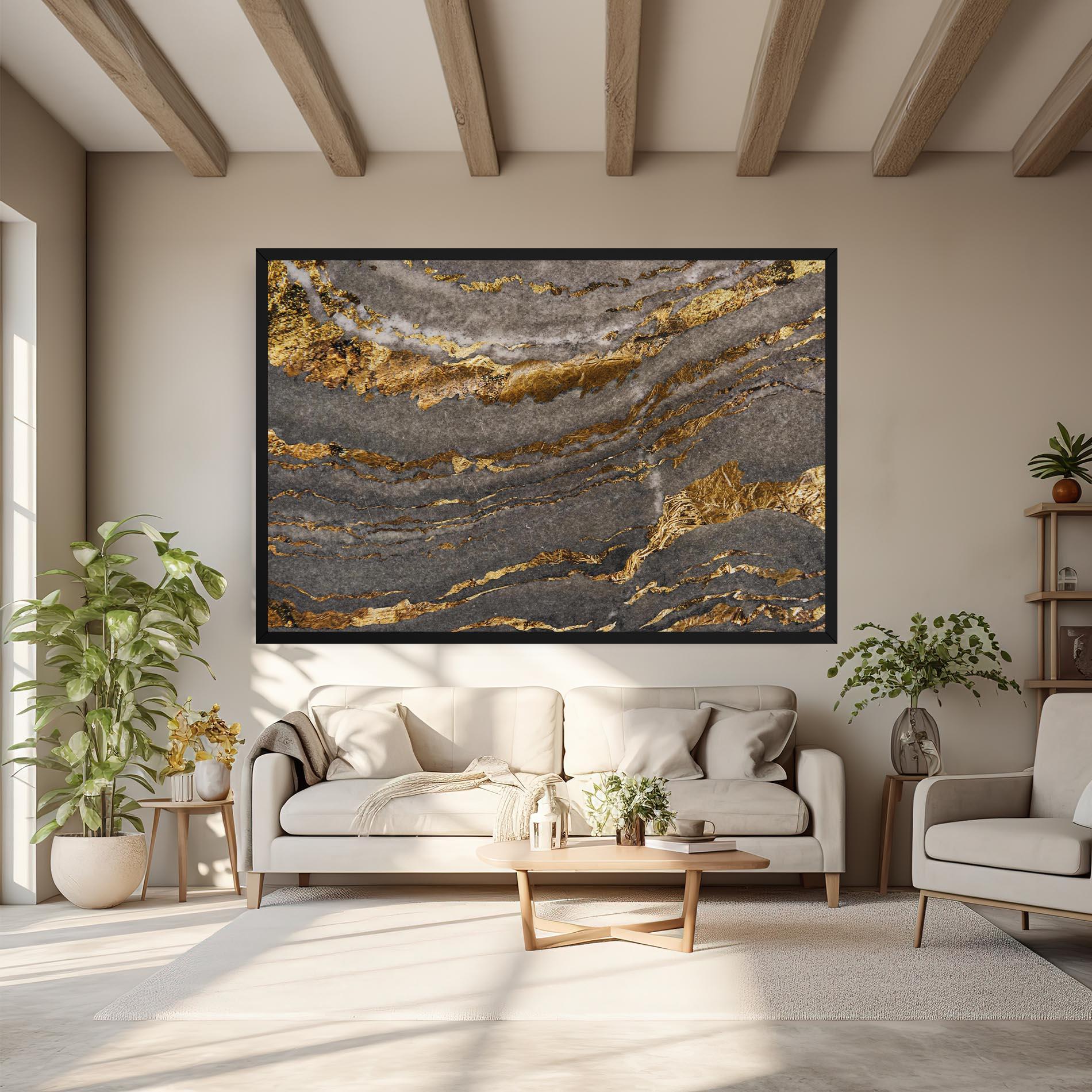 Tablou Canvas Dark Colden Grey mockup 6