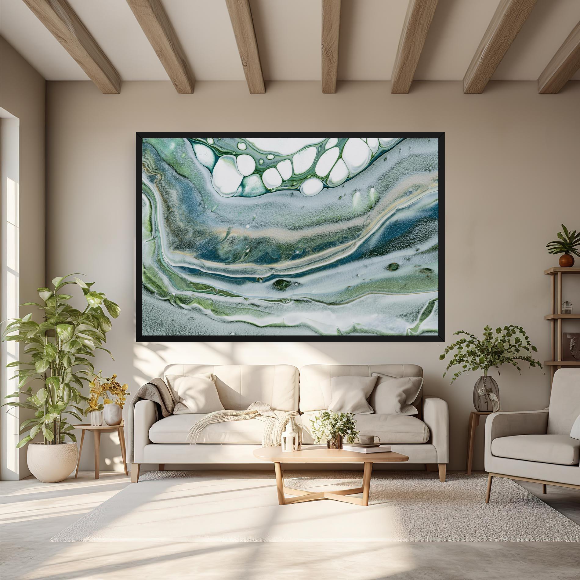 Tablou Canvas Dark Green Liquid mockup 6