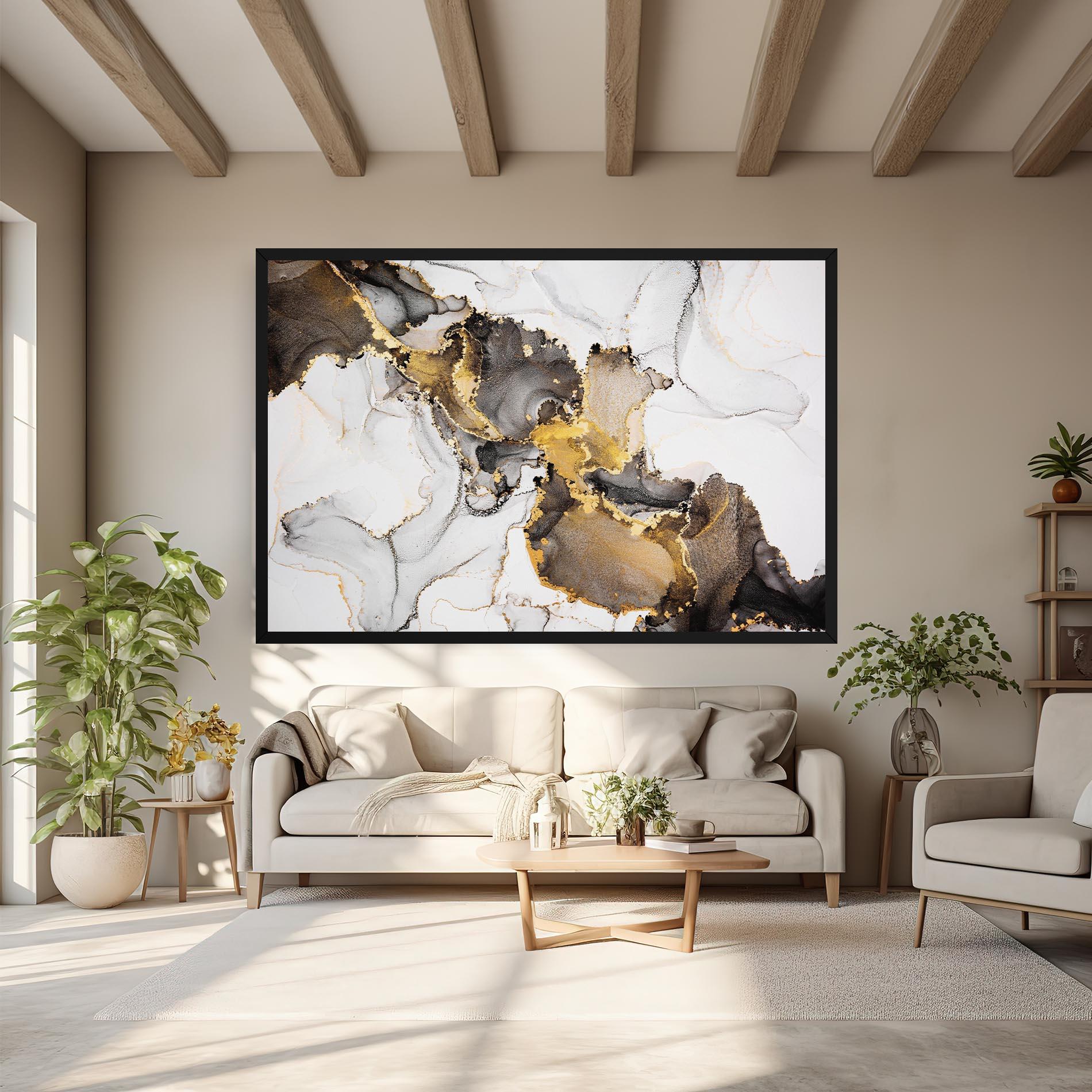 Tablou Canvas Golden Marble Shades mockup 6