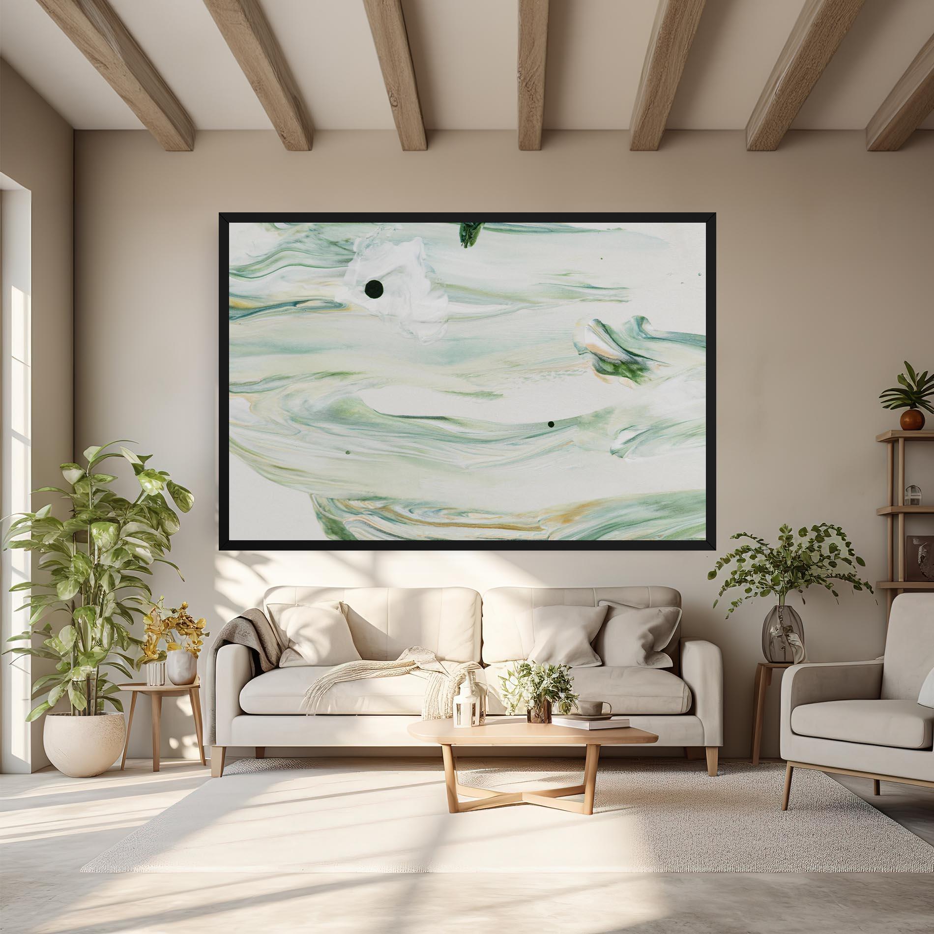 Tablou Canvas Light Green Painting mockup 6