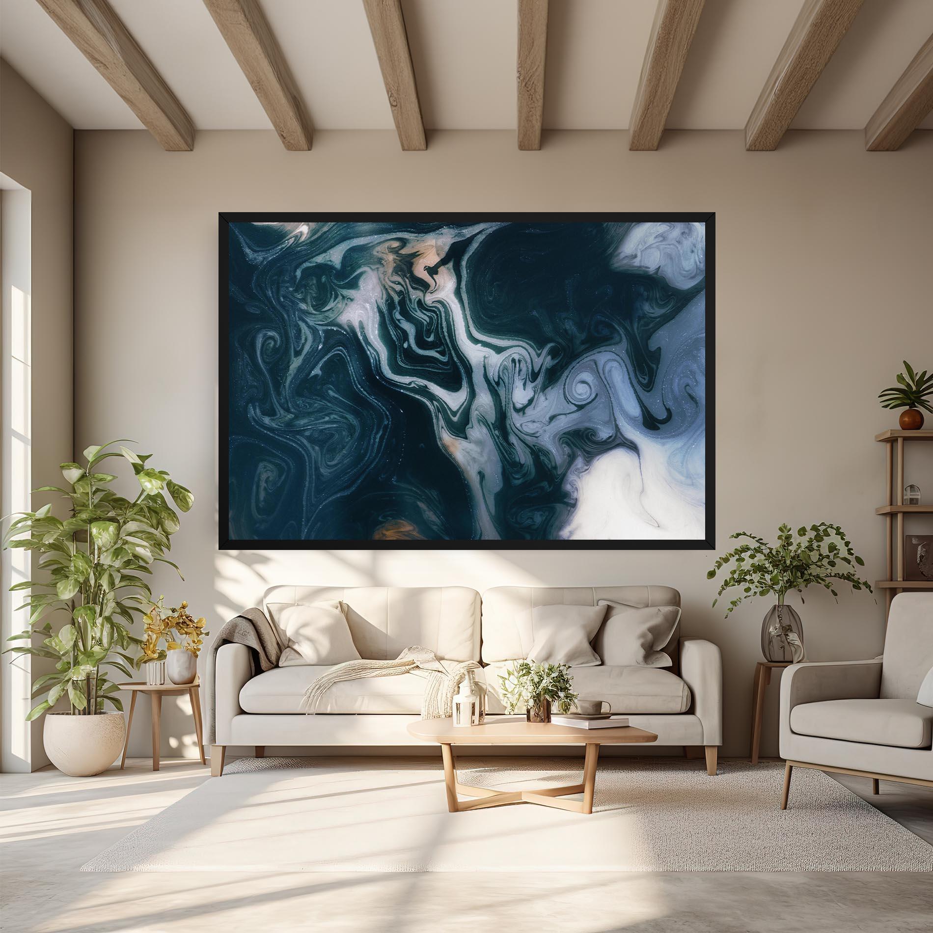 Tablou Canvas Ocean Dark Blue mockup 6