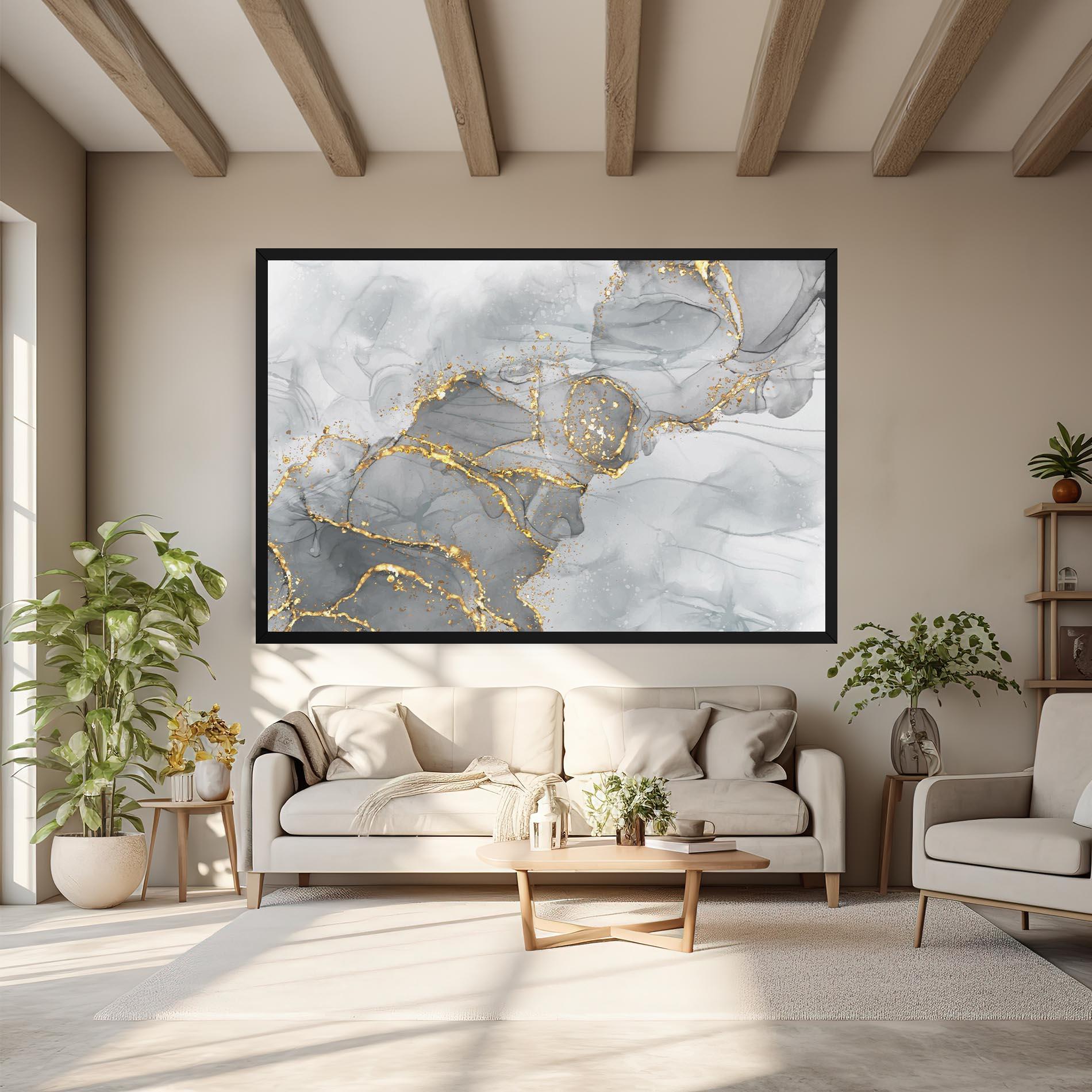 Tablou Canvas White Ink Marble mockup 6