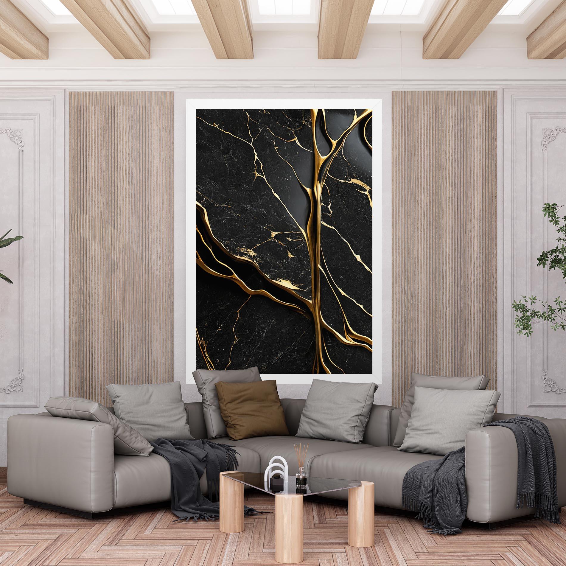 Tablou Canvas Black Square Marble mockup 6