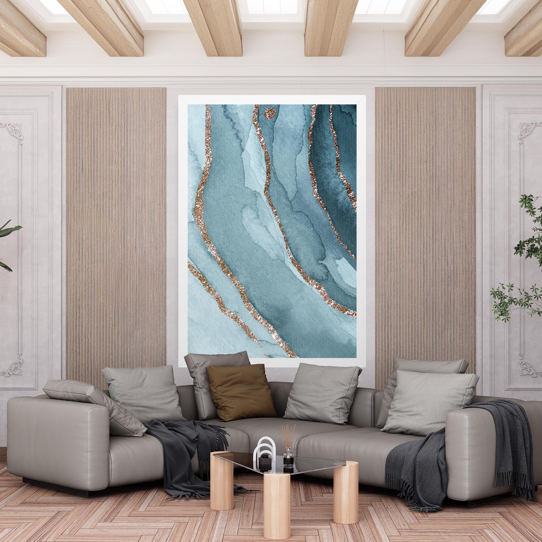 Tablou Canvas Blue Golden Glitter mockup 6