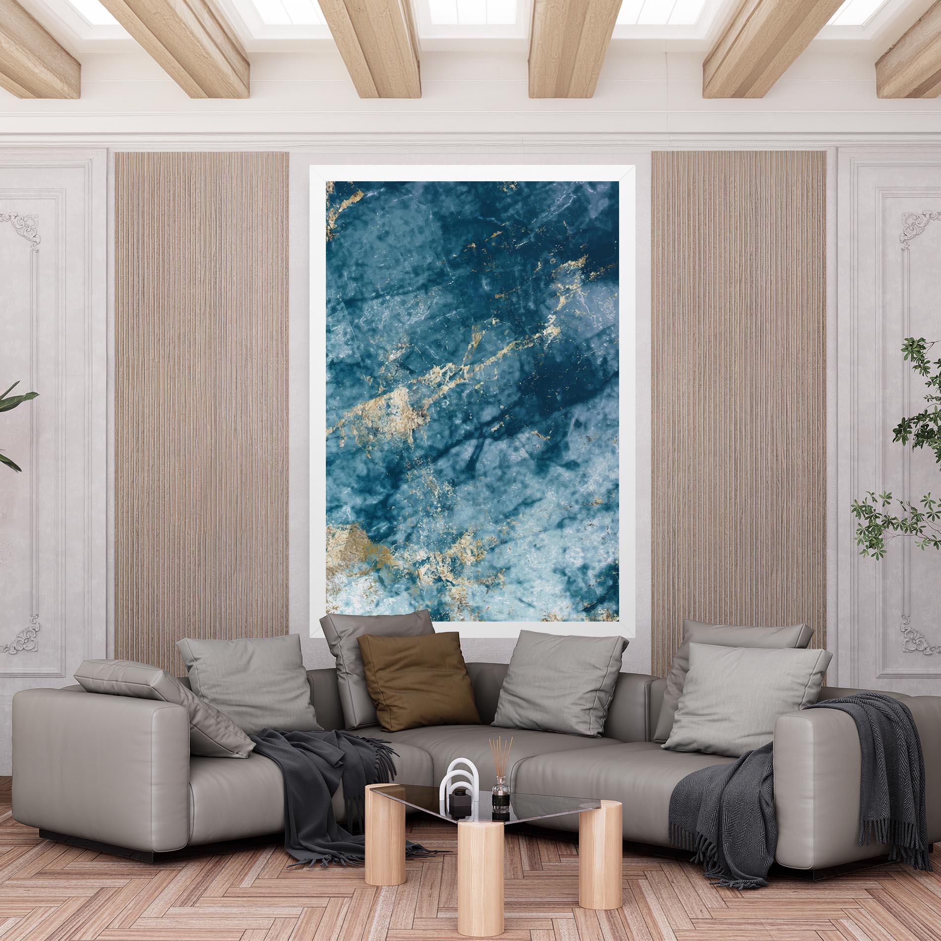 Tablou Canvas Blue Water Marble mockup 6