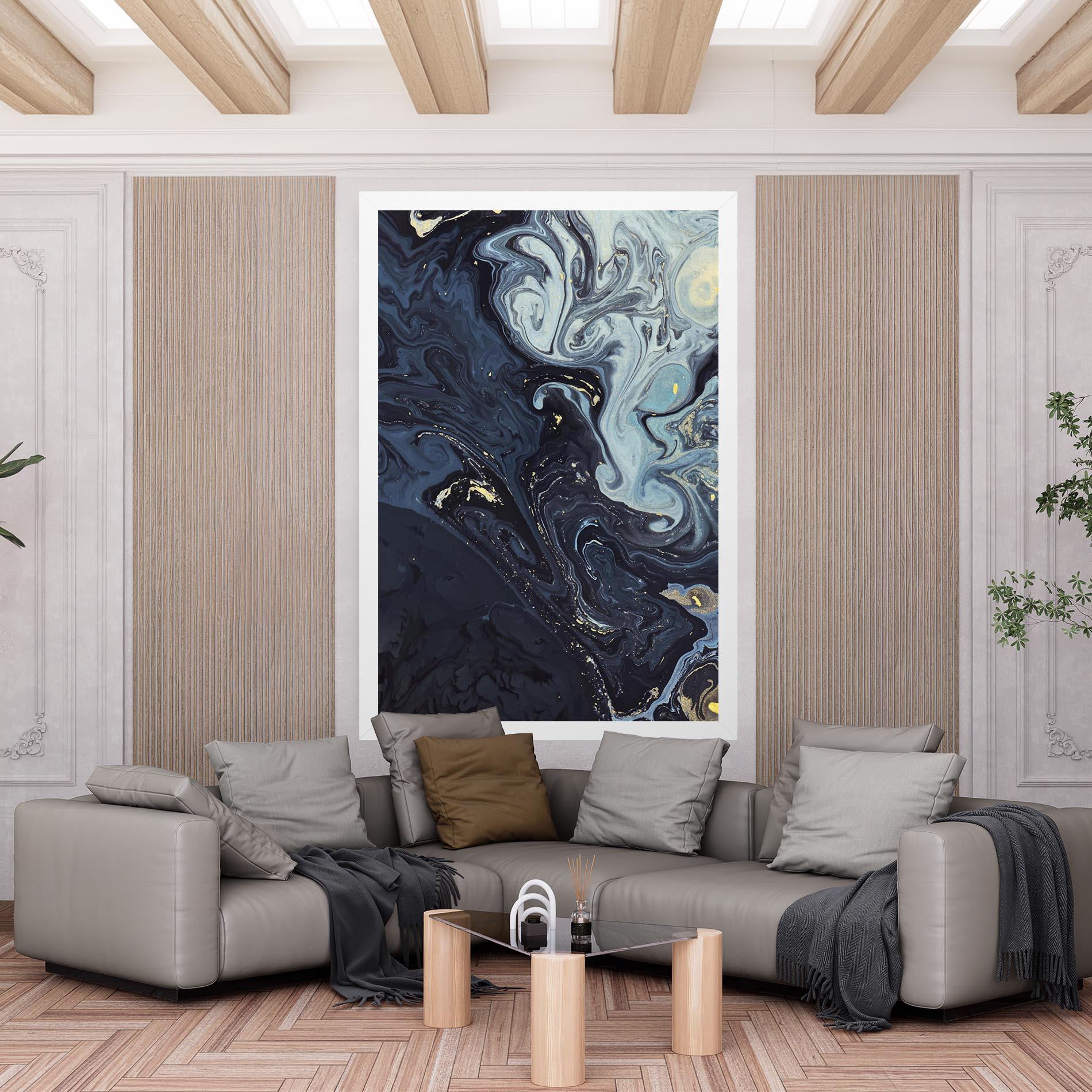 Tablou Canvas Dark Blue Painting mockup 6