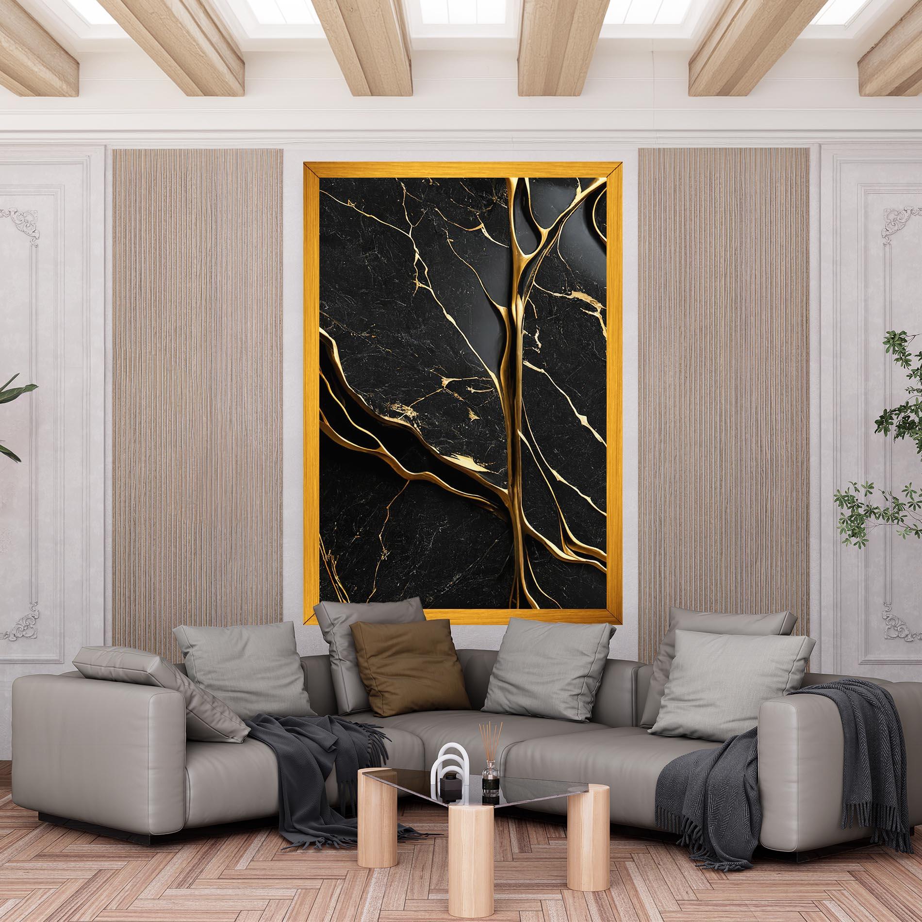 Tablou Canvas Black Square Marble mockup 6