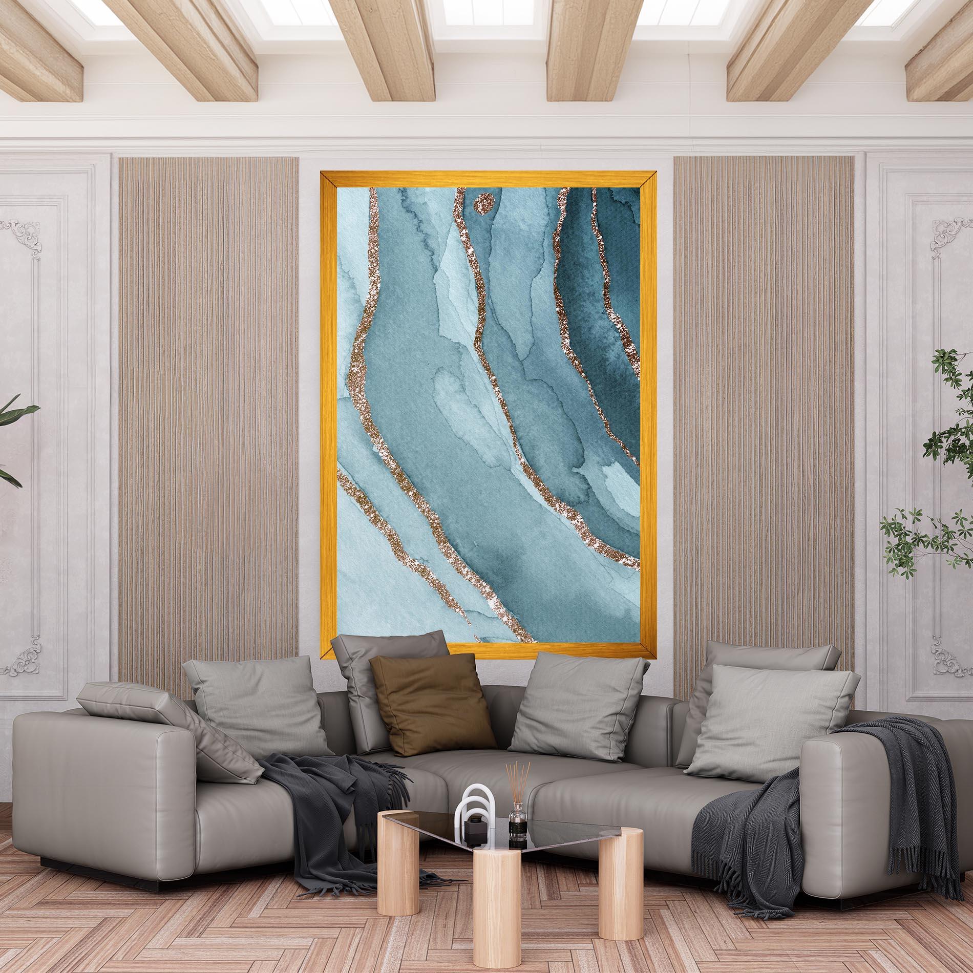 Tablou Canvas Blue Golden Glitter mockup 6