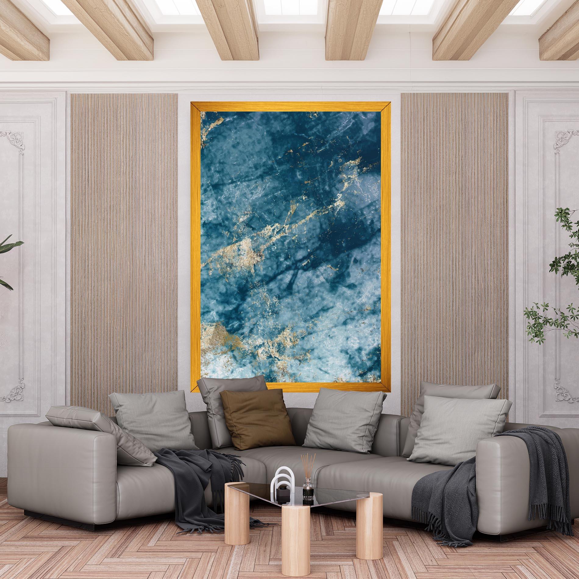 Tablou Canvas Blue Water Marble mockup 6