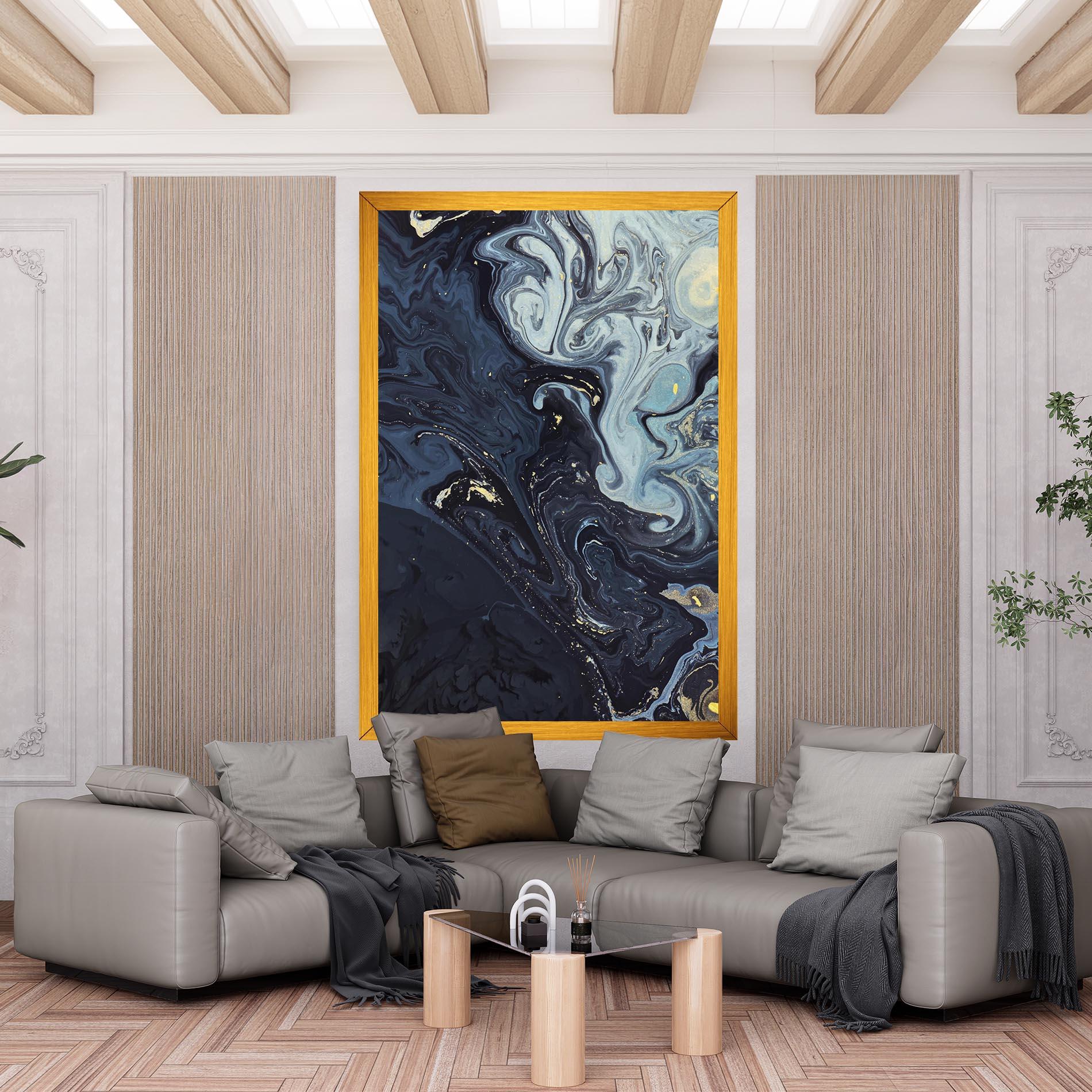 Tablou Canvas Dark Blue Painting mockup 6