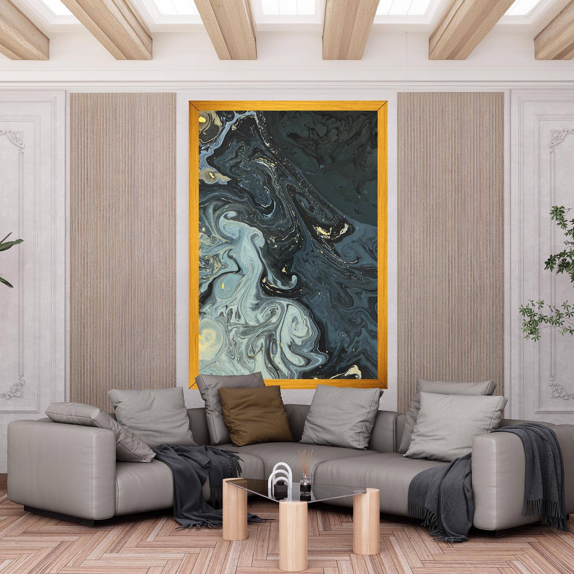 Tablou Canvas Dark Green Painting mockup 6